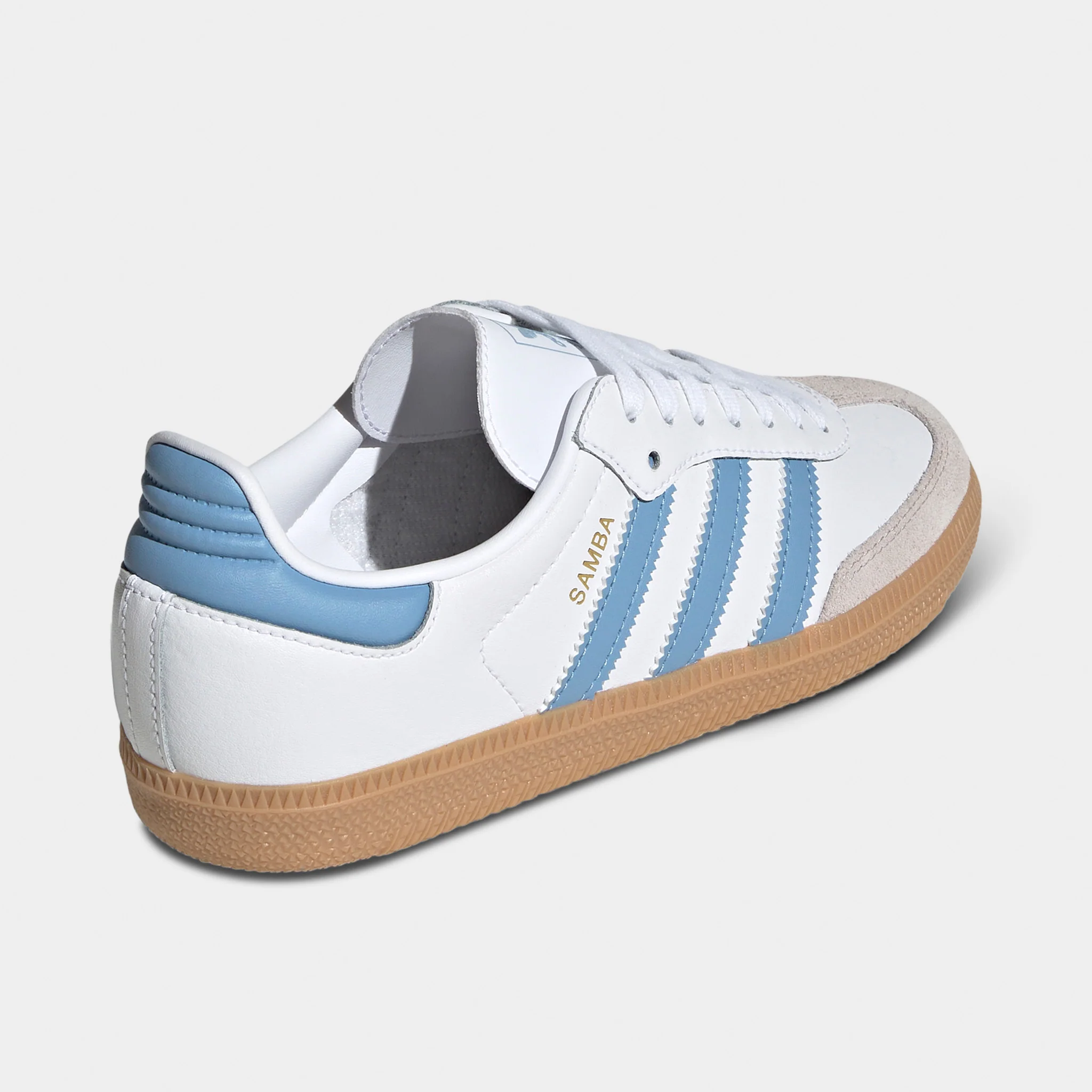adidas Juniors' Samba OG White / Ash Blue - Gum - Image 4