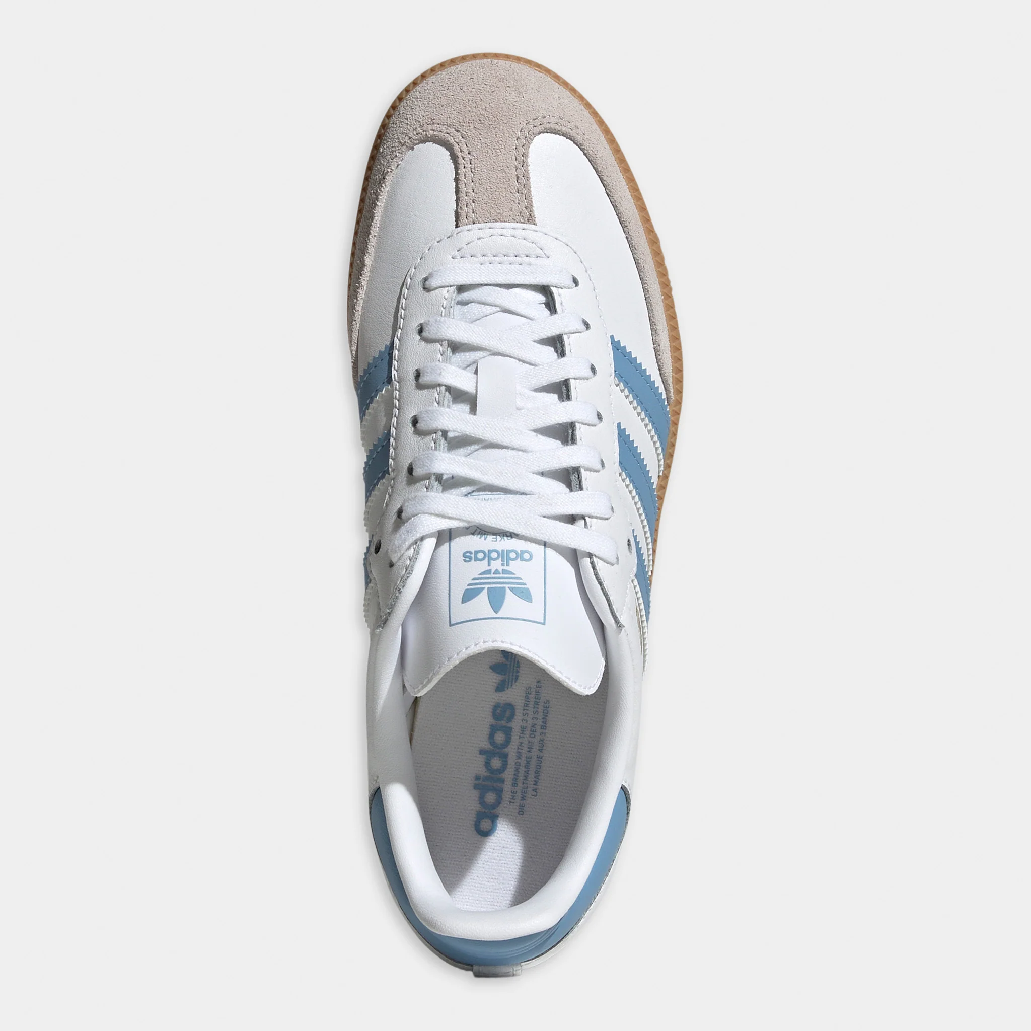 adidas Juniors' Samba OG White / Ash Blue - Gum - Image 5