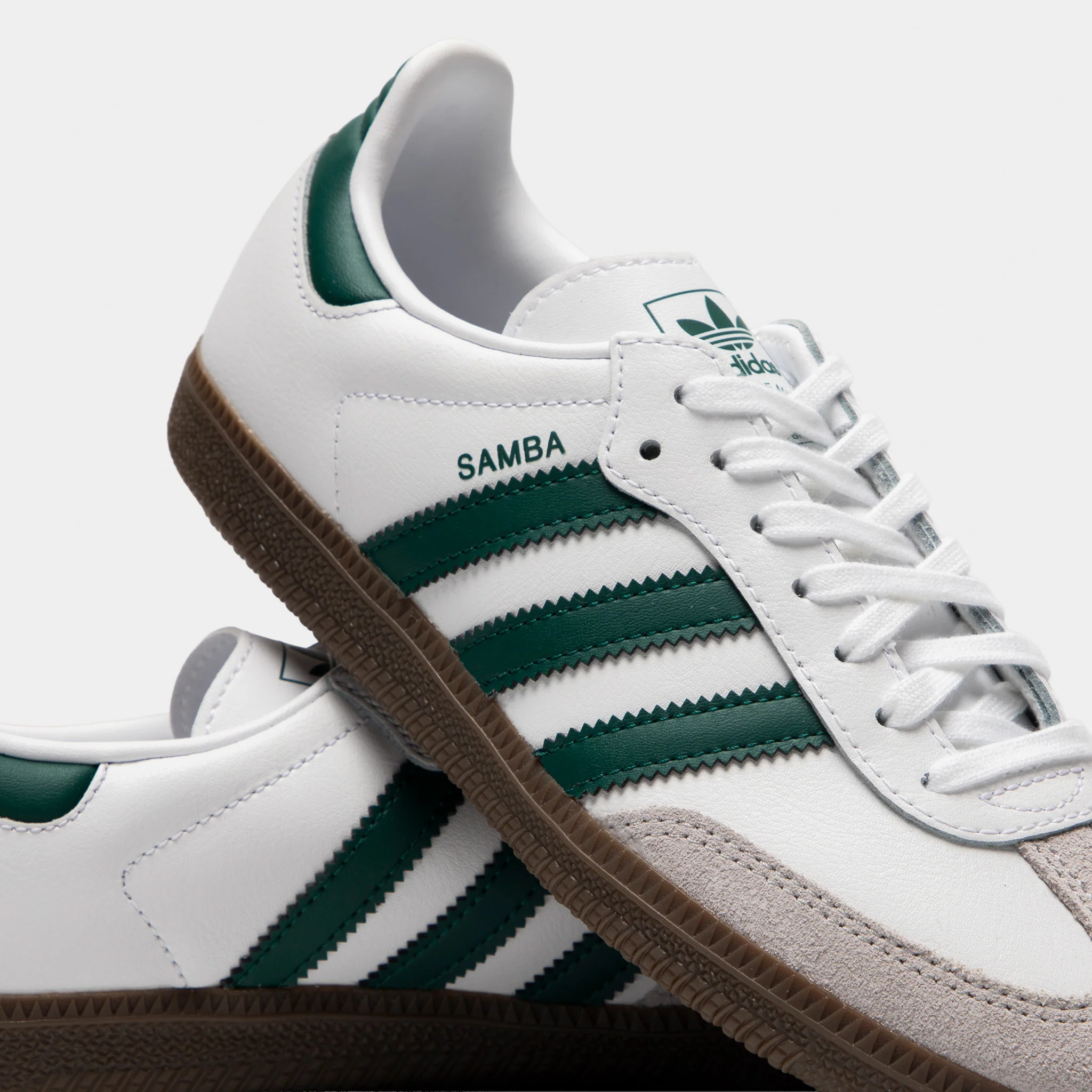 adidas Juniors' Samba OG White / Collegiate Green / Gum - Image 3