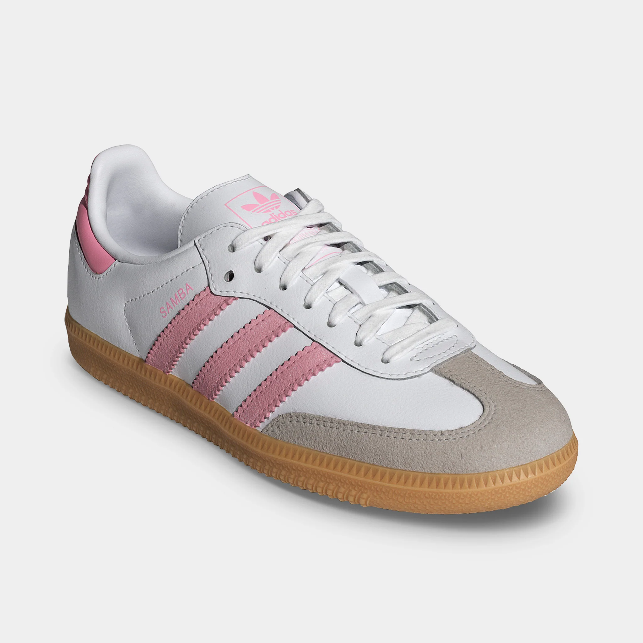 adidas Juniors' Samba OG White / Light Pink - Gum - Image 2