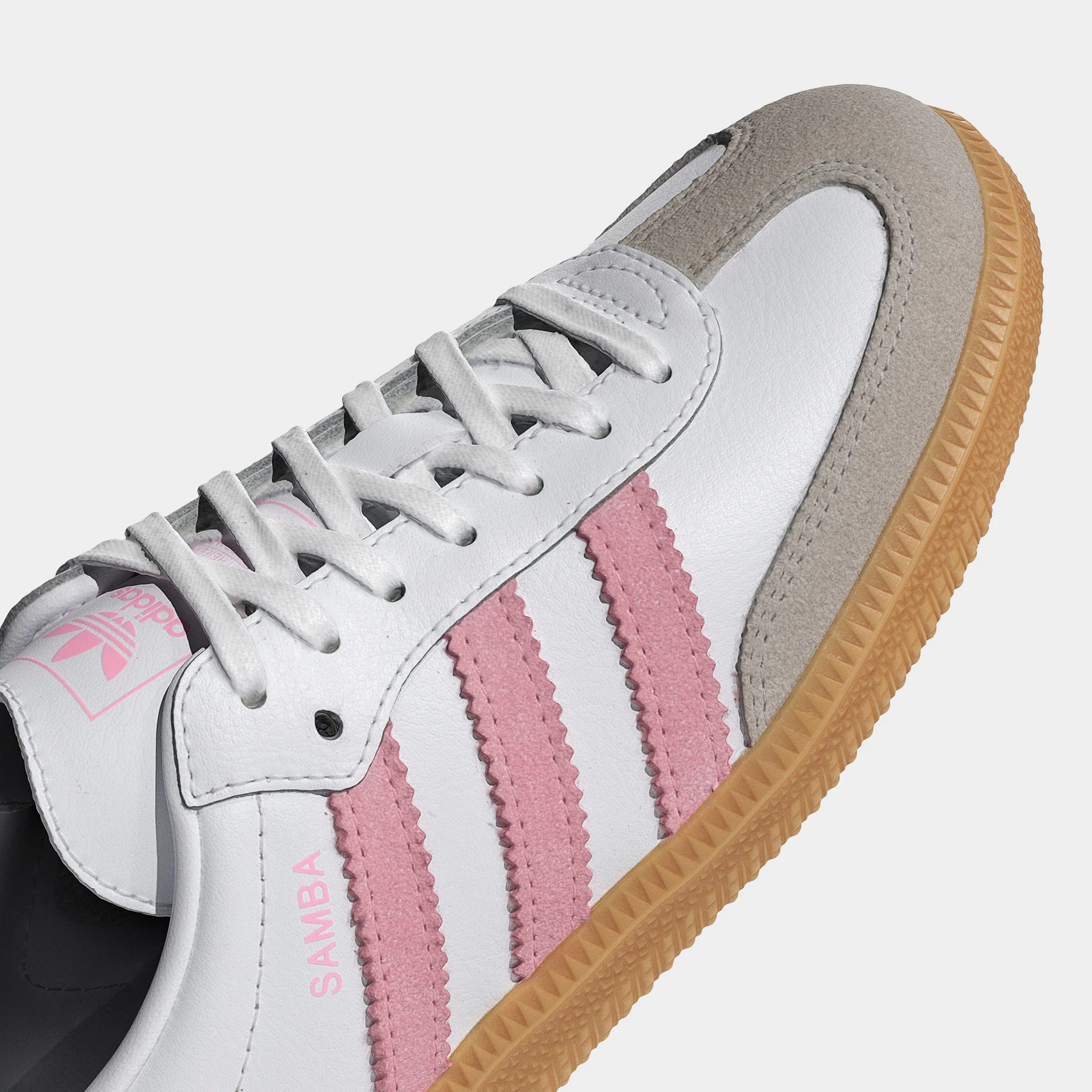 adidas Juniors' Samba OG White / Light Pink - Gum - Image 4