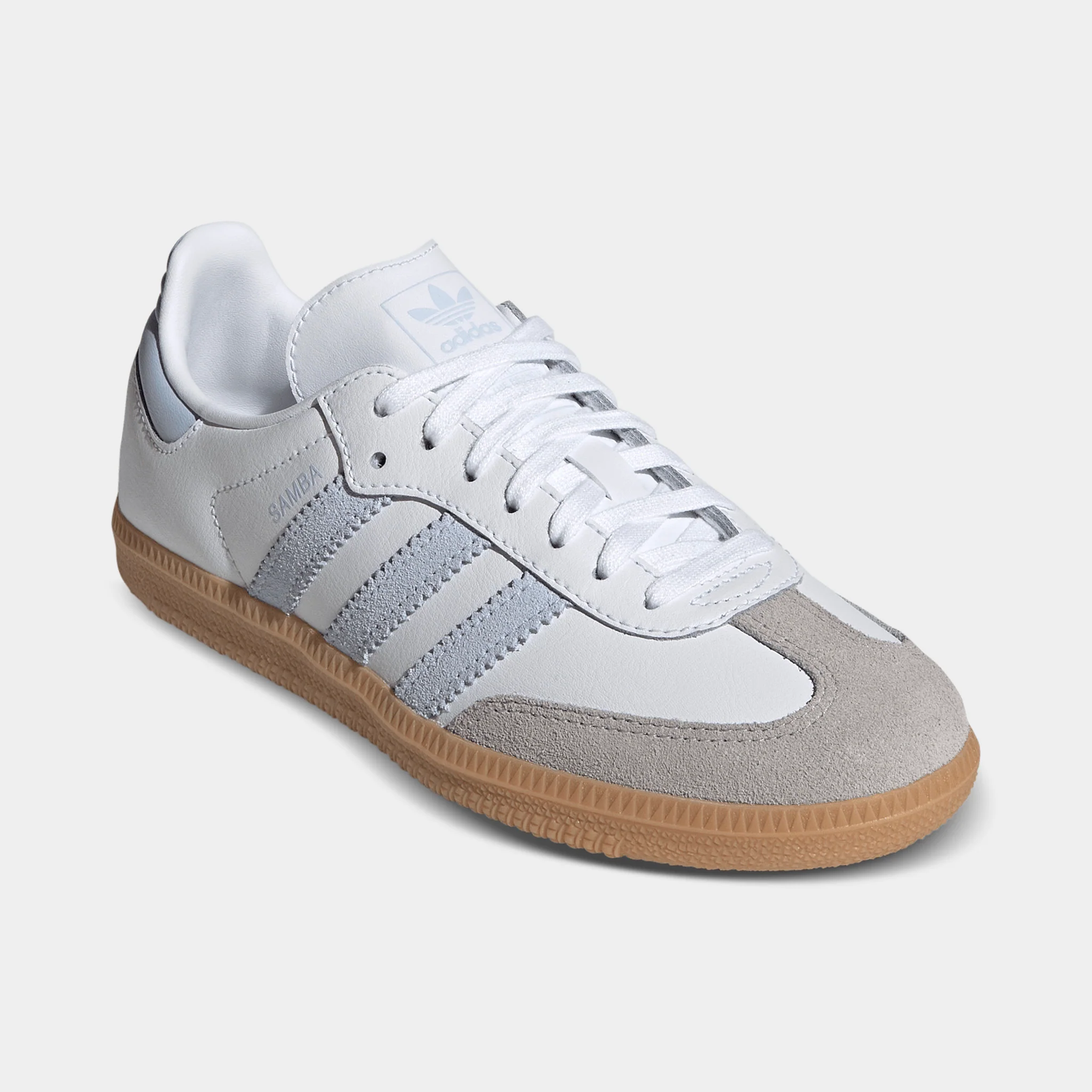 adidas Juniors' Samba White / Crystal Sky - Gum - Image 2