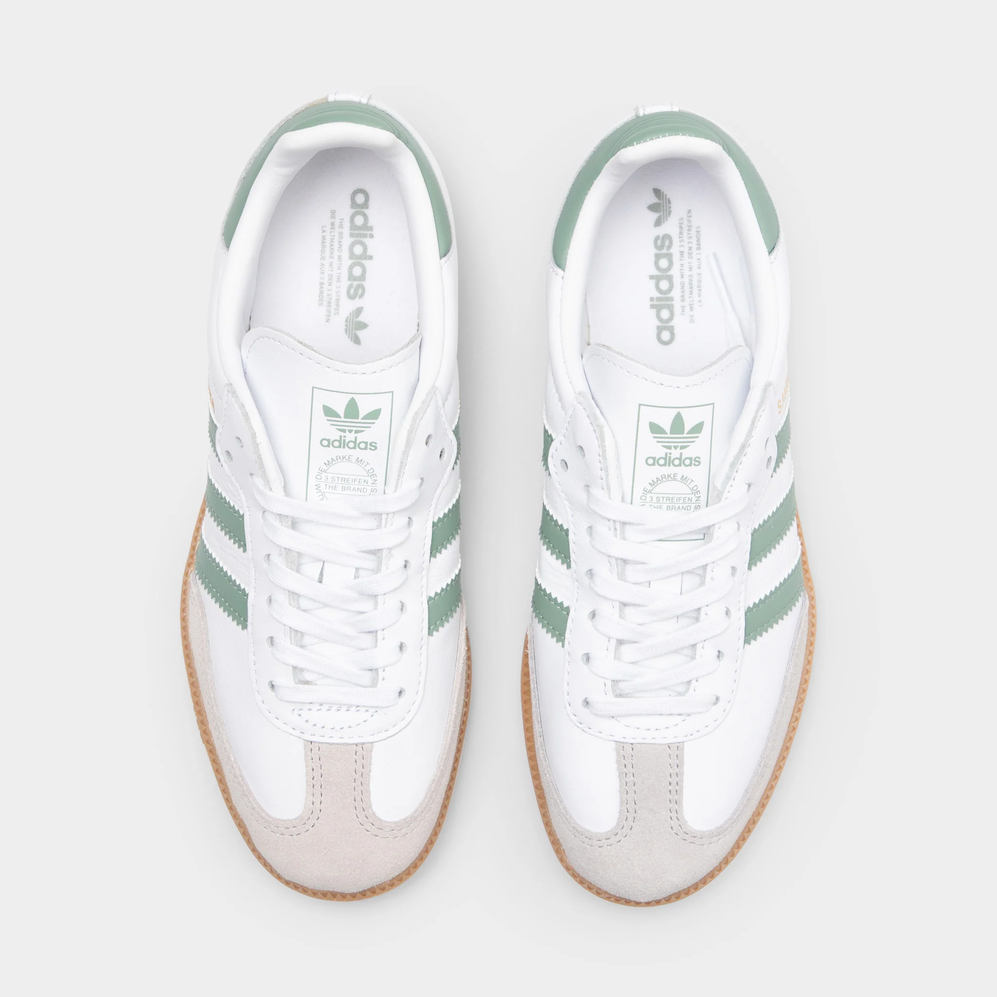 adidas Juniors' Samba OG Footwear White / Silver Green - Gum - Image 5