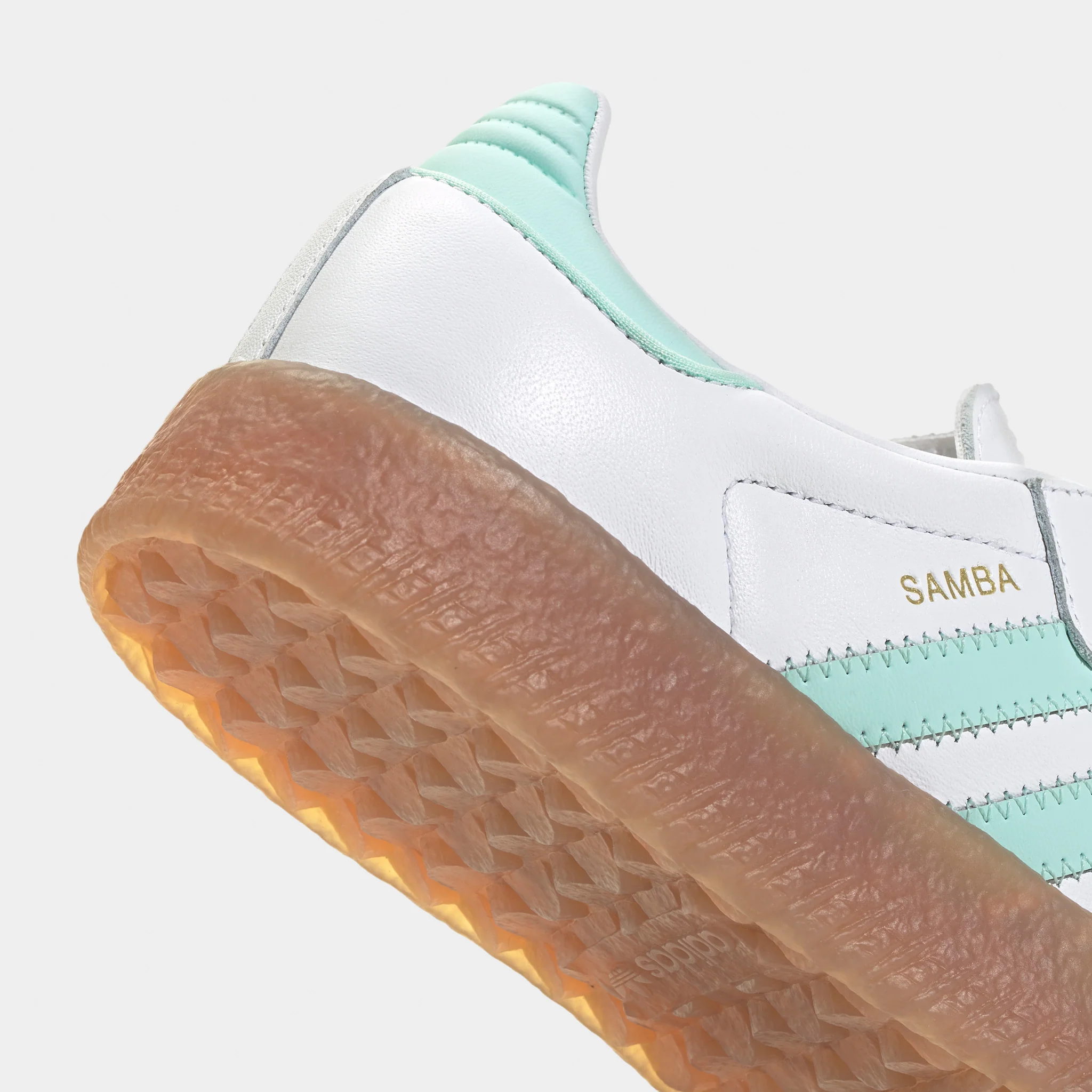 adidas Juniors' Sambae White / Clear Mint - Gold Metallic - Image 3