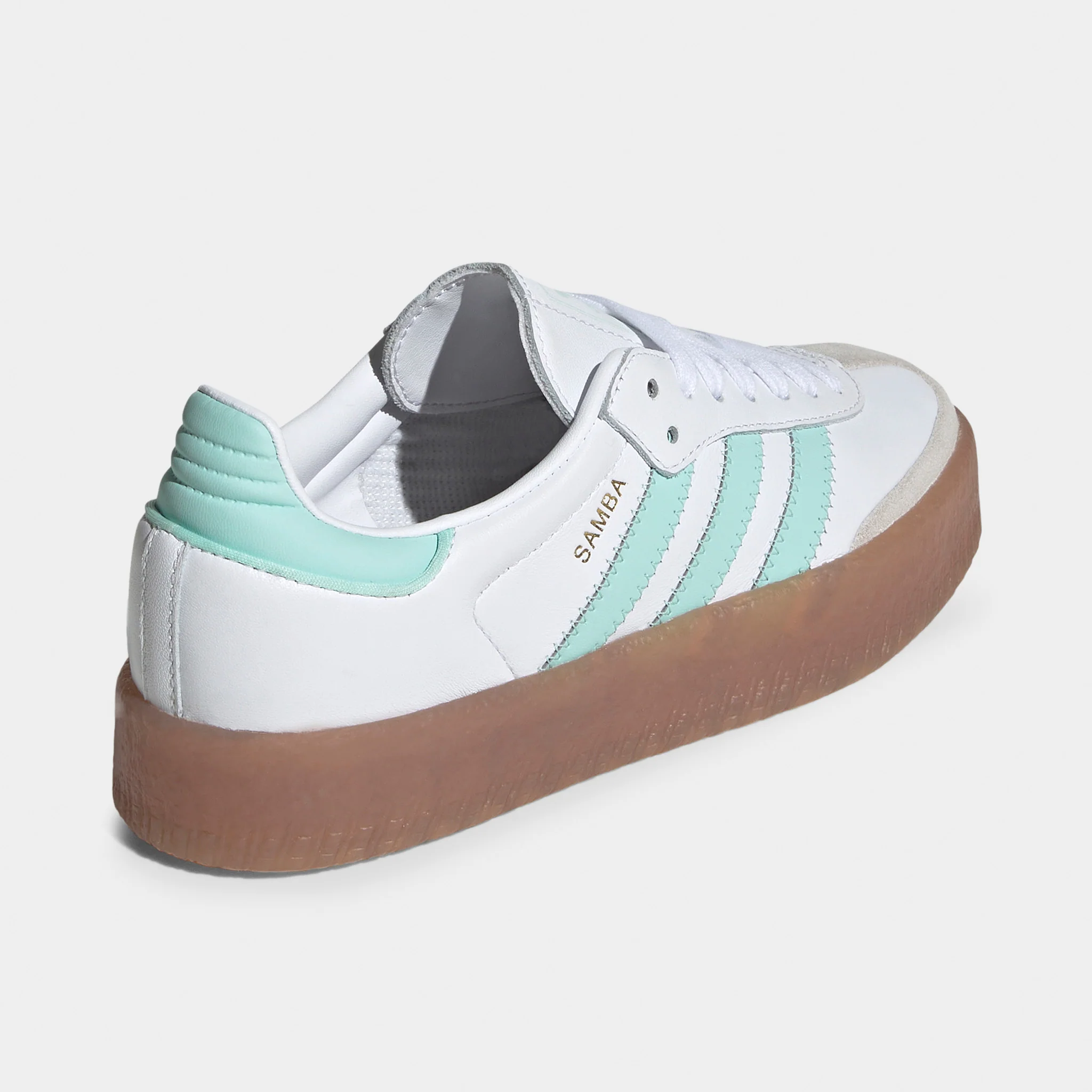 adidas Juniors' Sambae White / Clear Mint - Gold Metallic - Image 4