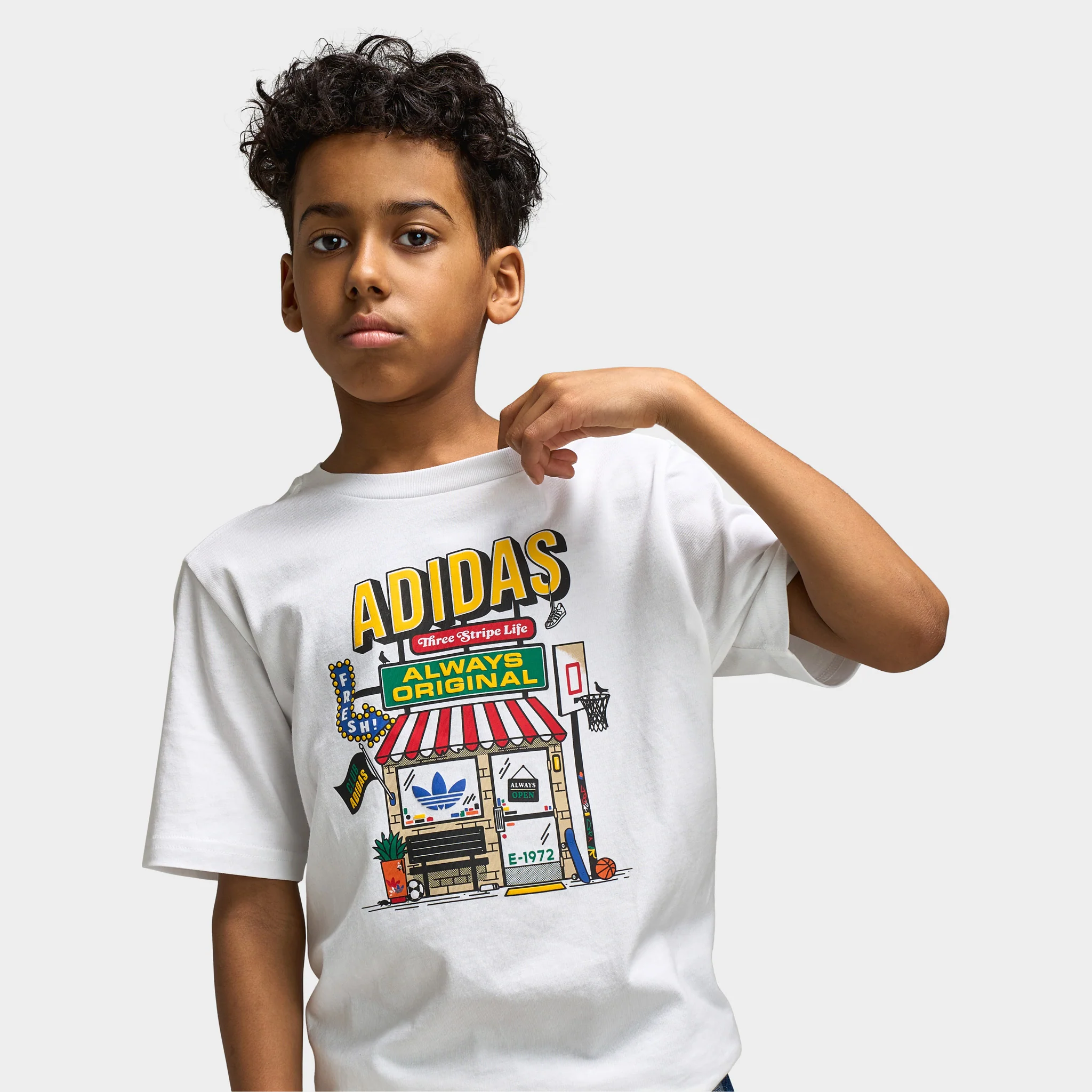 adidas Juniors' Shoe Bodega Tee / White - Image 3