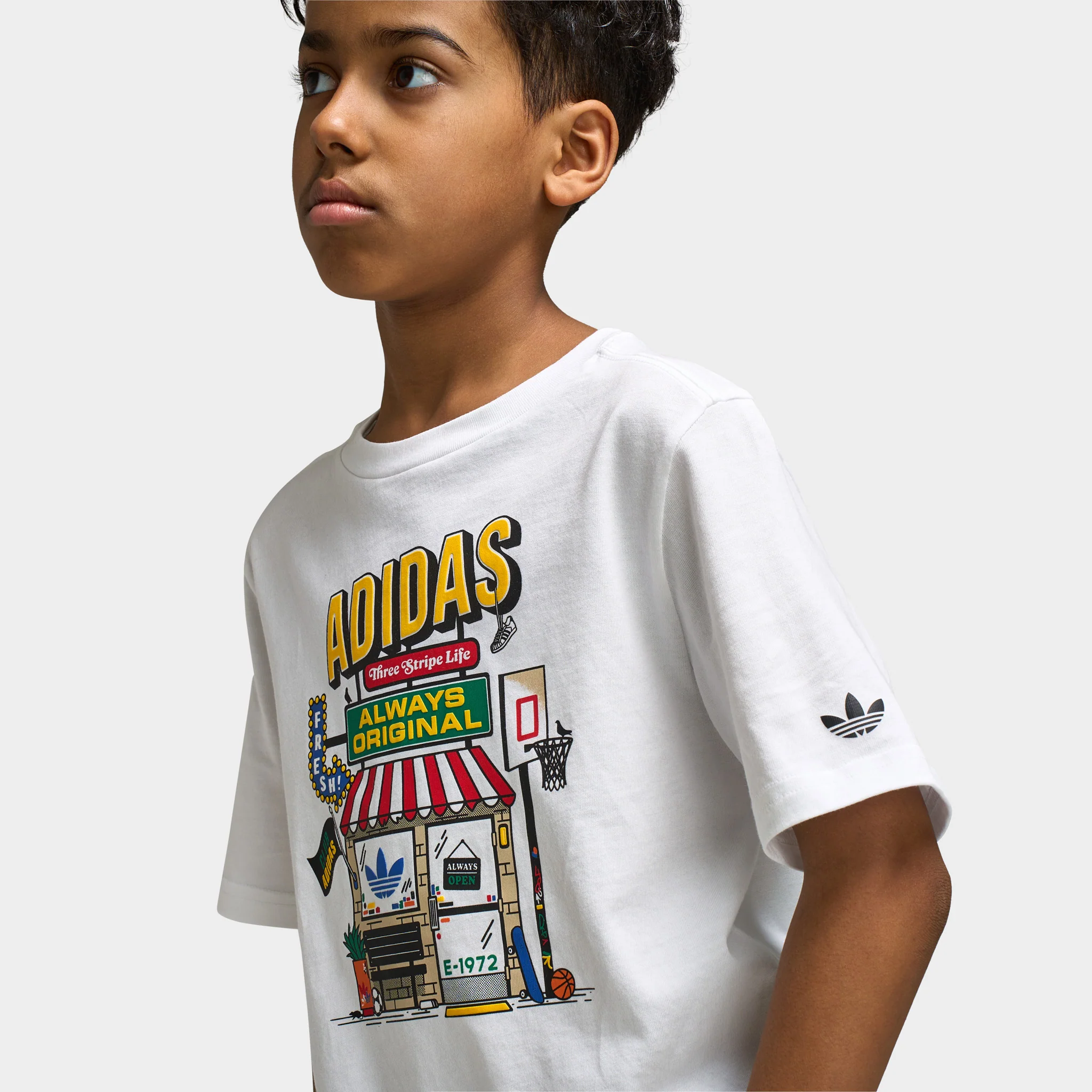 adidas Juniors' Shoe Bodega Tee / White - Image 4