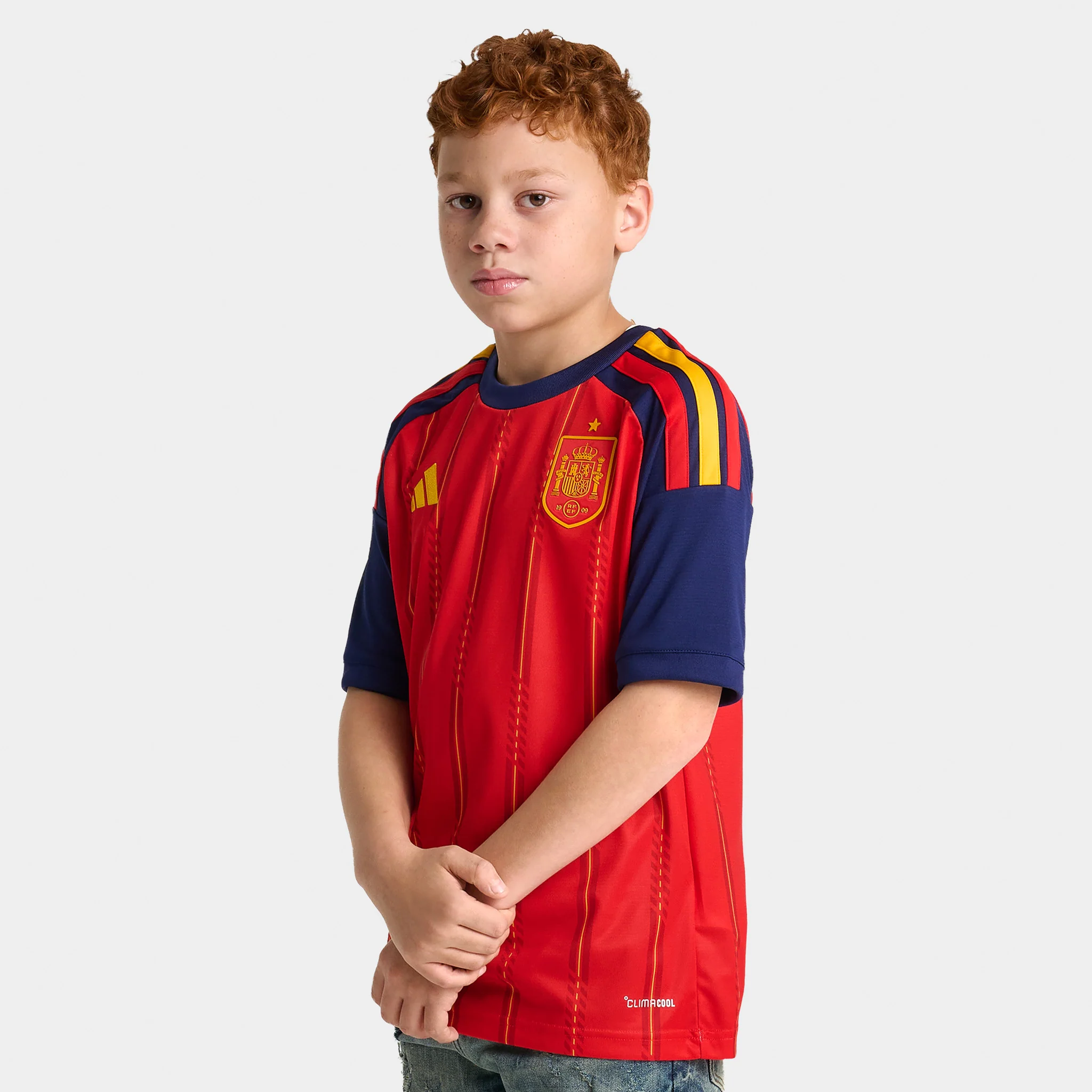adidas Juniors' Spain Replica Home Jersey / Red - Image 3