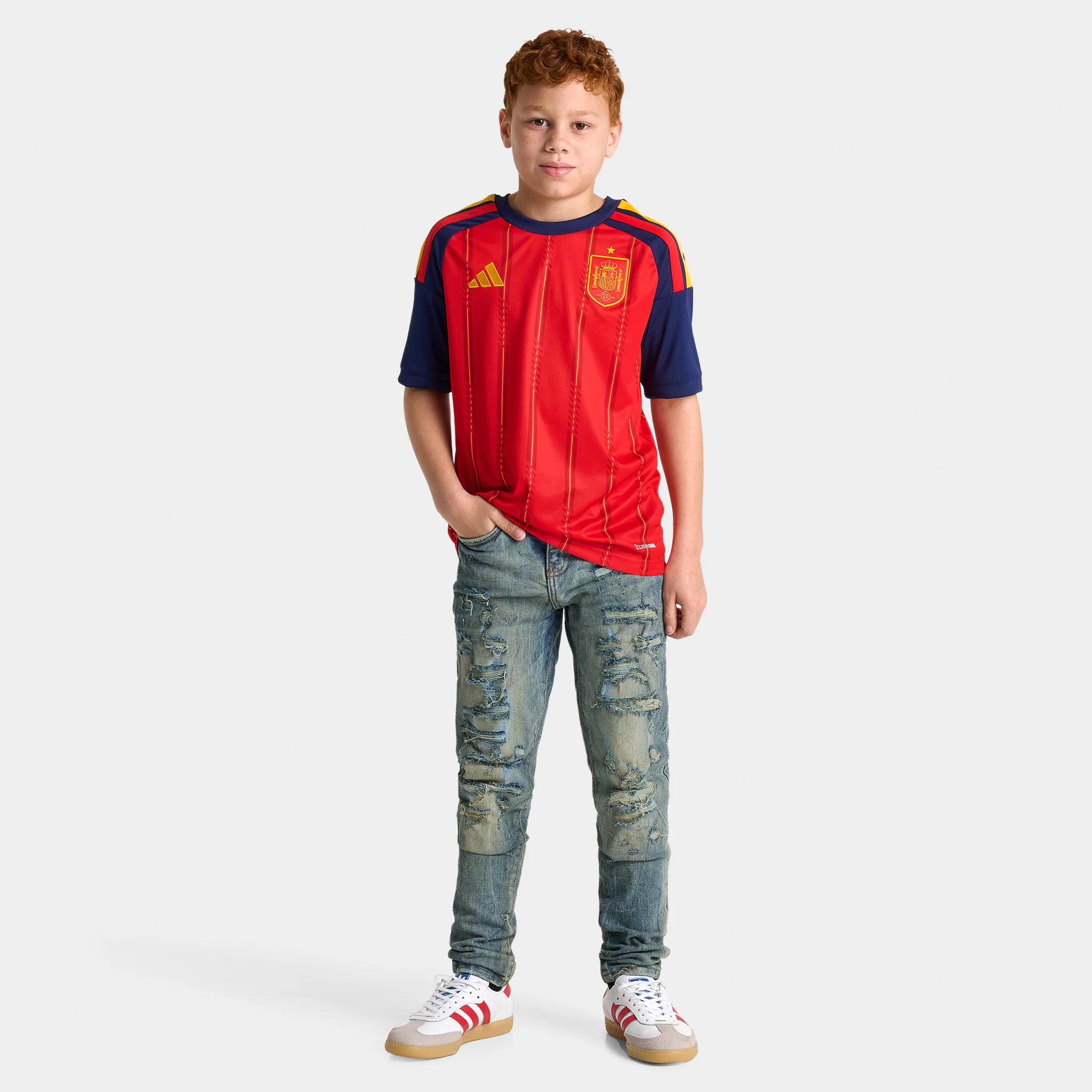 adidas Juniors' Spain Replica Home Jersey / Red - Image 6