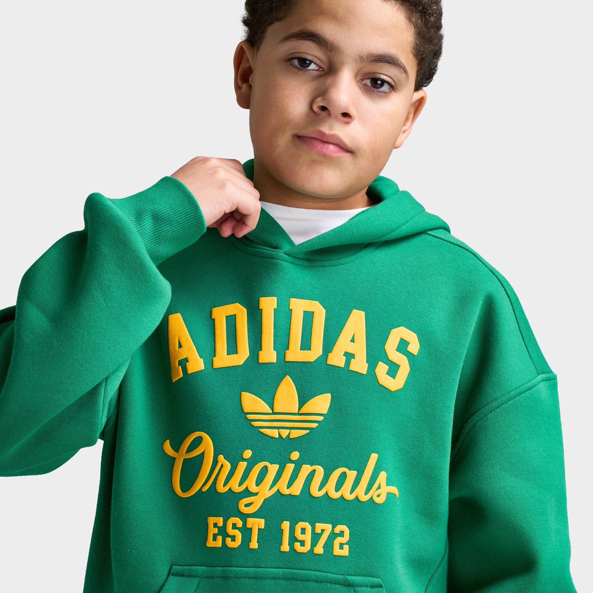 adidas Juniors' Varsity Fleece Hoodie / Bold Green - Image 2