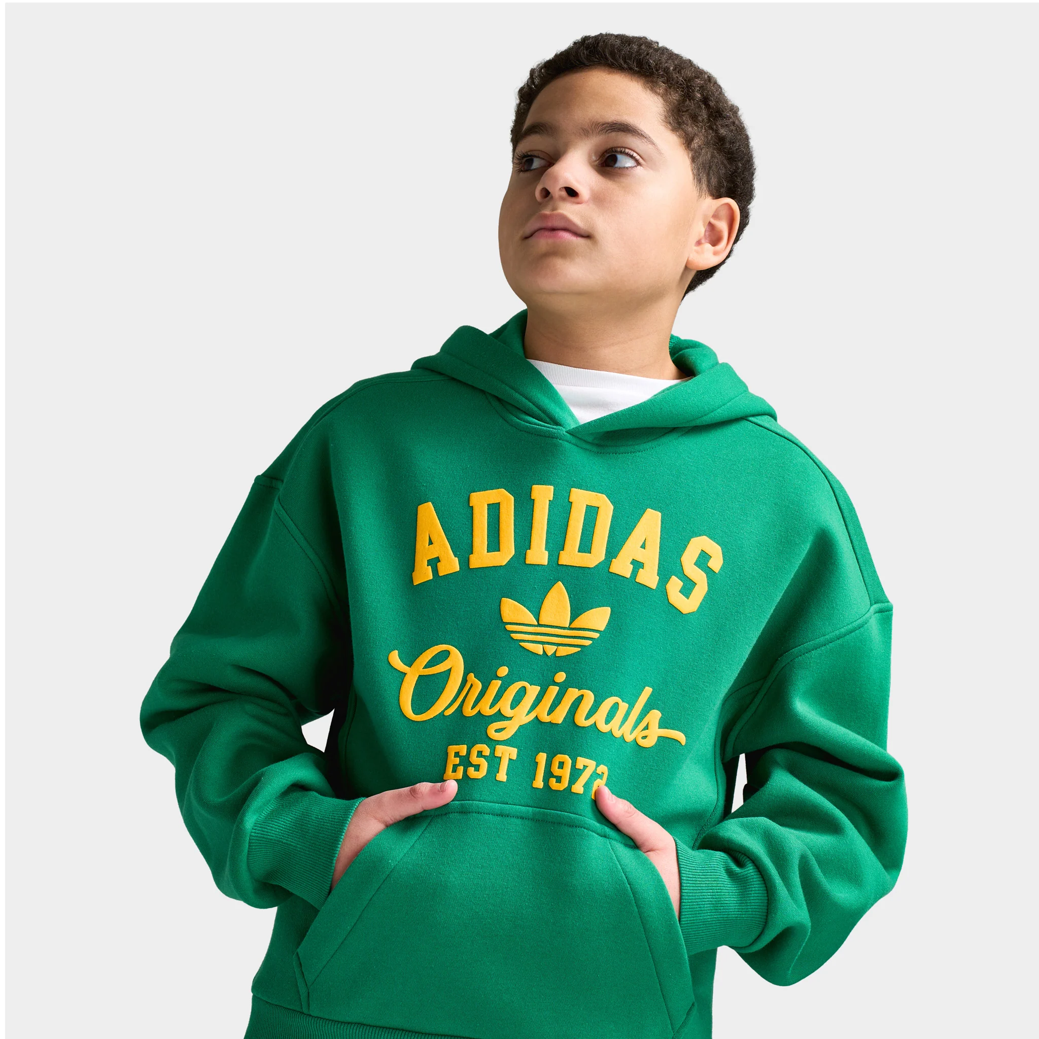 adidas Juniors' Varsity Fleece Hoodie / Bold Green - Image 3