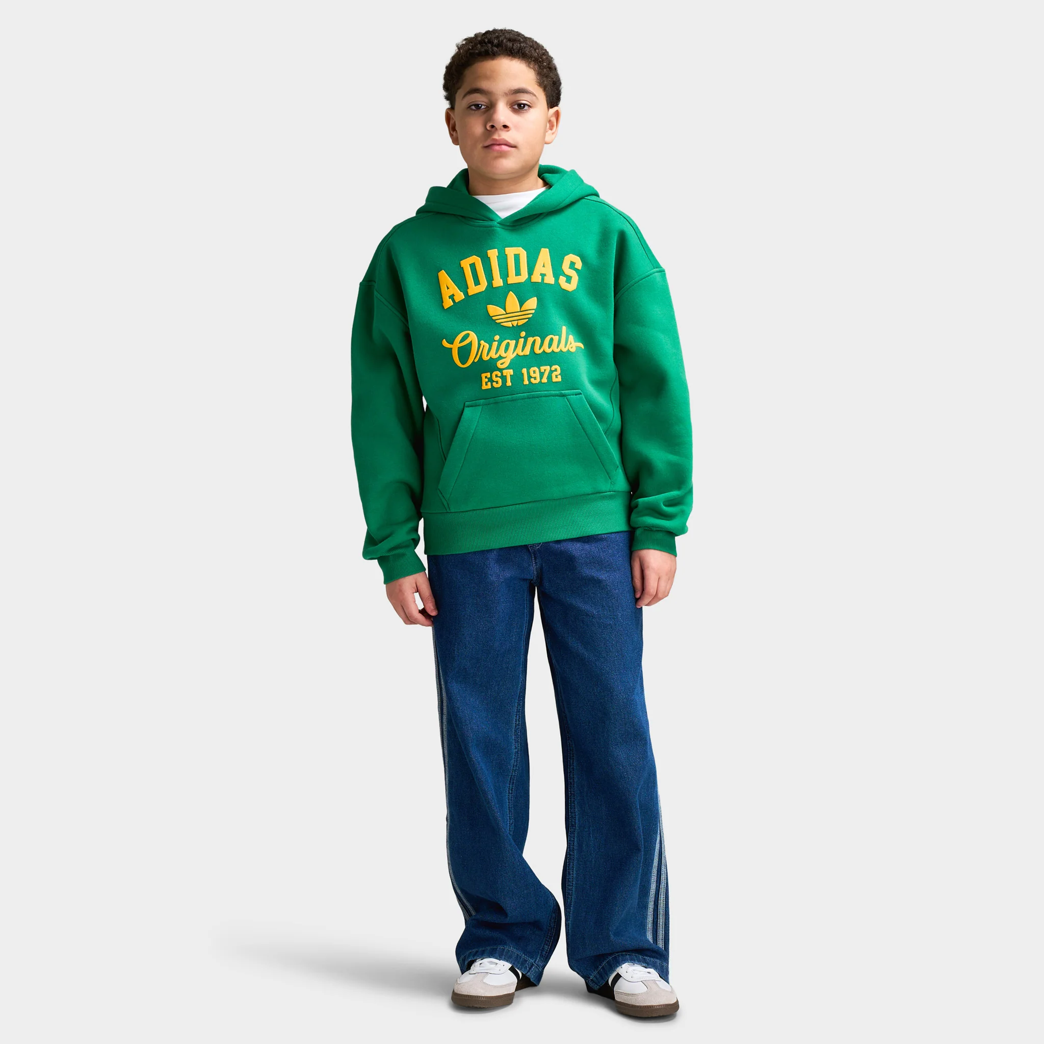 adidas Juniors' Varsity Fleece Hoodie / Bold Green - Image 5