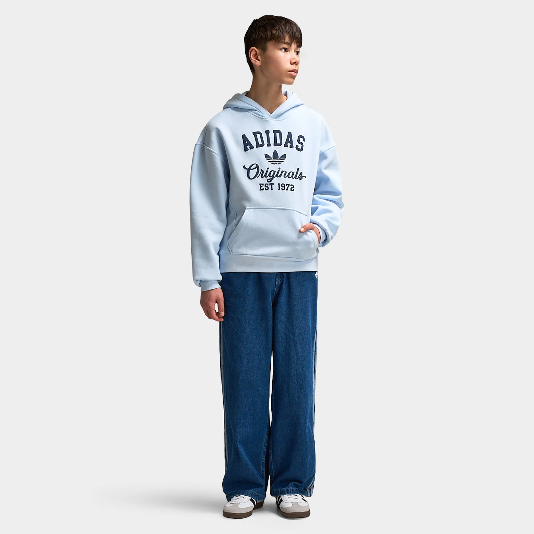adidas Juniors' Varsity Fleece Hoodie / Crystal Sky - Image 5
