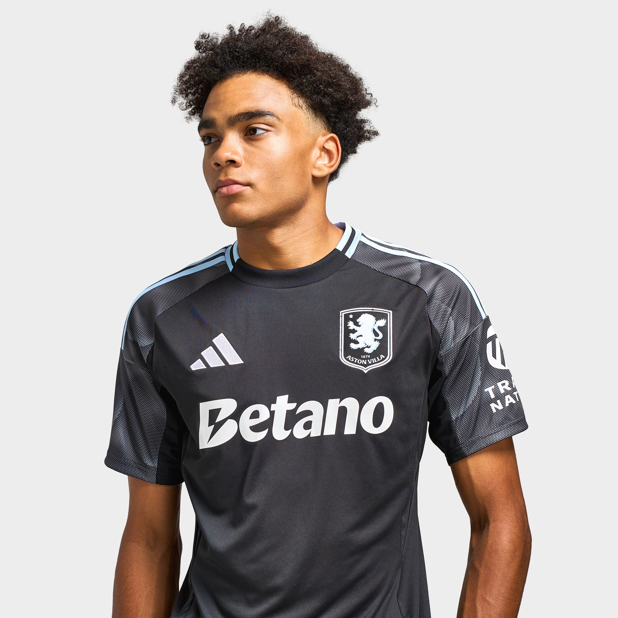 adidas Men's Aston Villa 25/26 Away Short Sleeve Jersey / Black - Image 3