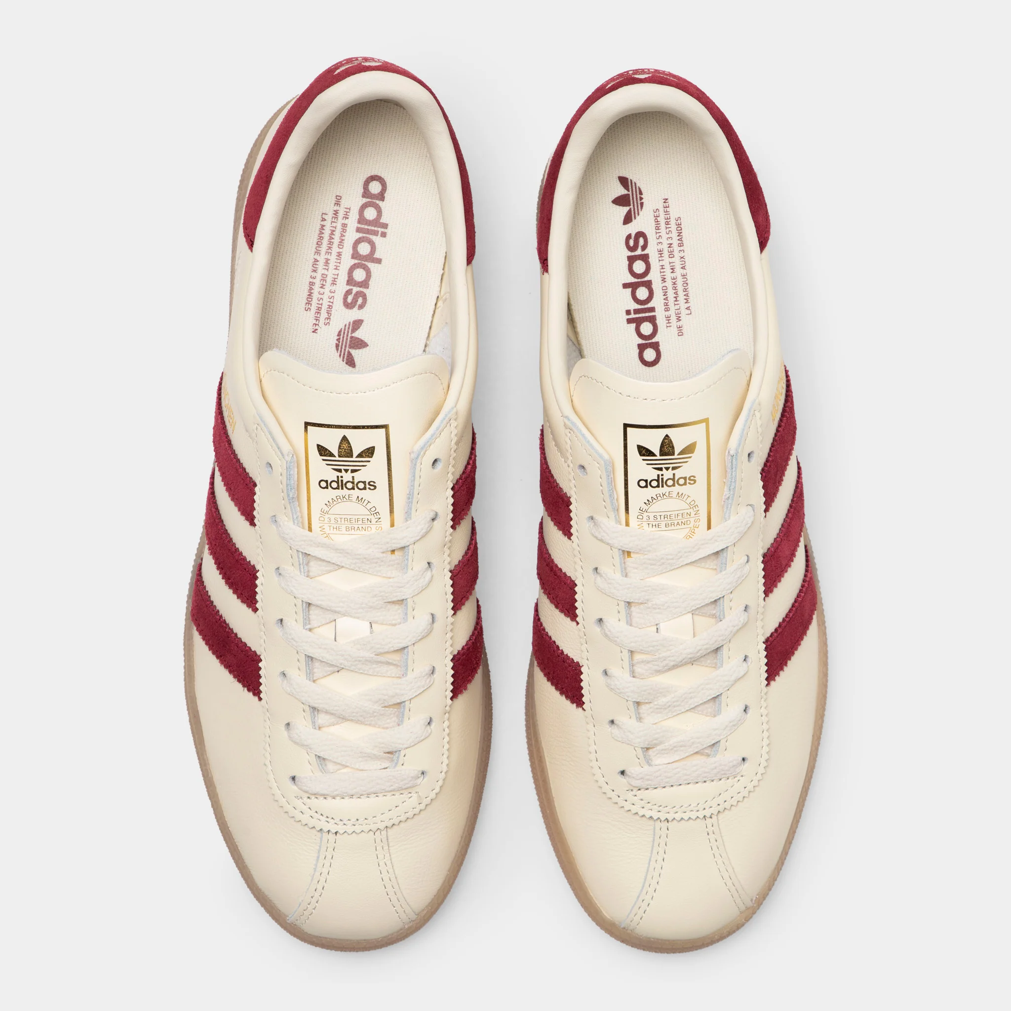adidas Munchen Cream White / Collegiate Burgundy - Gum - Image 5