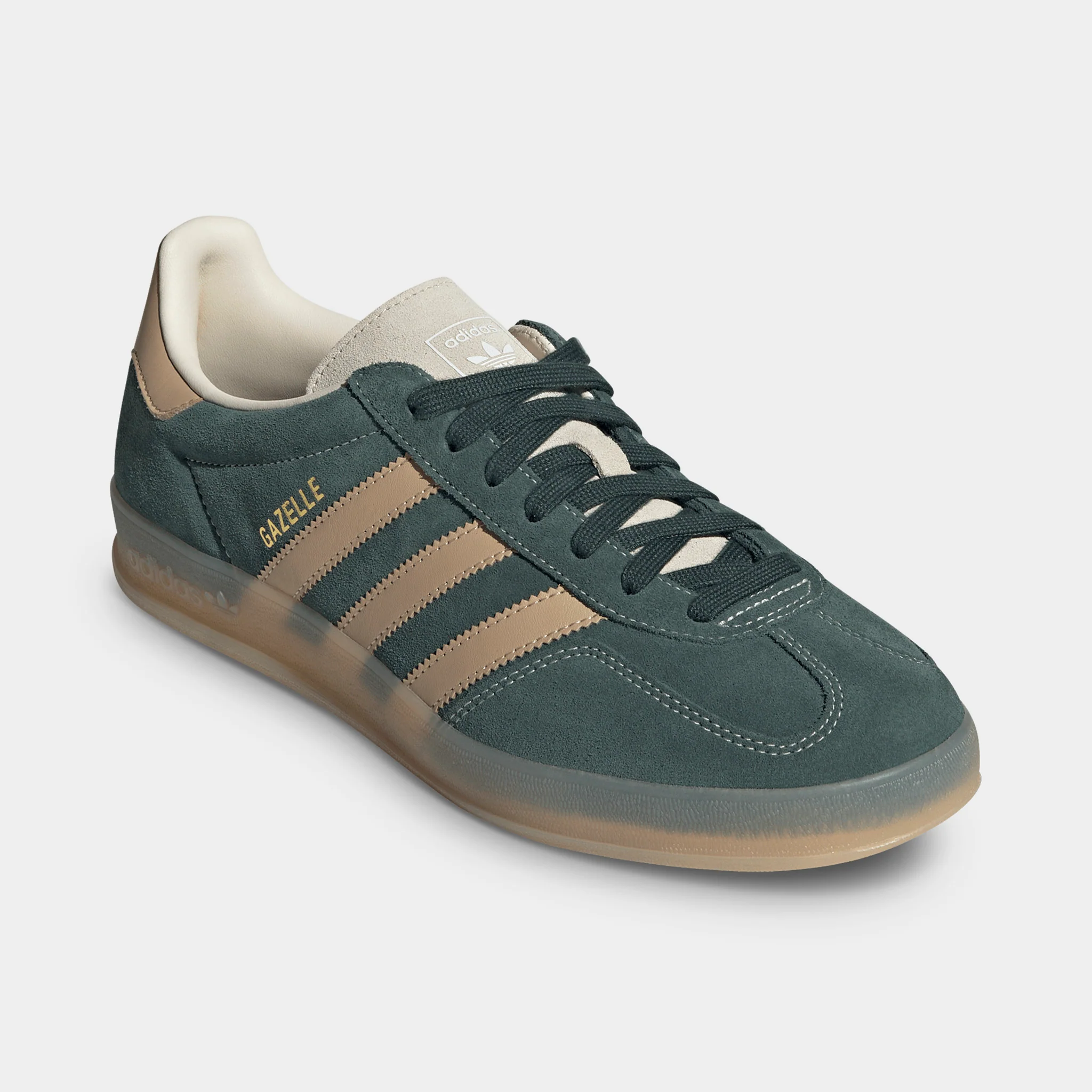 adidas Originals Gazelle Indoor Shadow Green / Warm Sandstone - Wonder White - Image 2