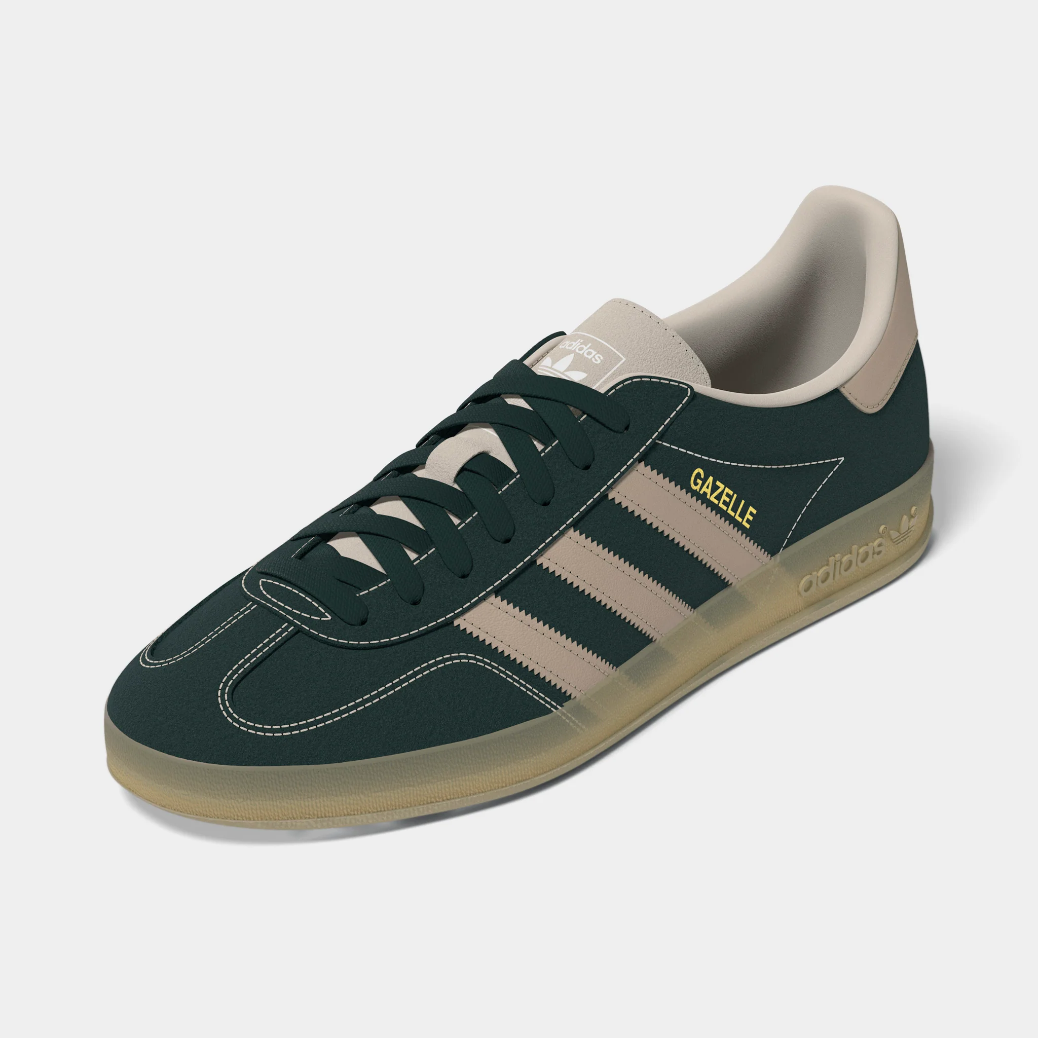 adidas Originals Gazelle Indoor Shadow Green / Warm Sandstone - Wonder White - Image 3