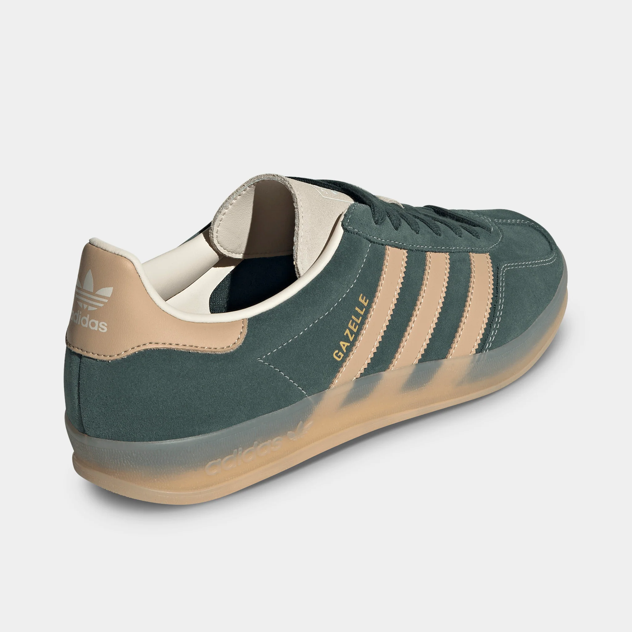 adidas Originals Gazelle Indoor Shadow Green / Warm Sandstone - Wonder White - Image 6