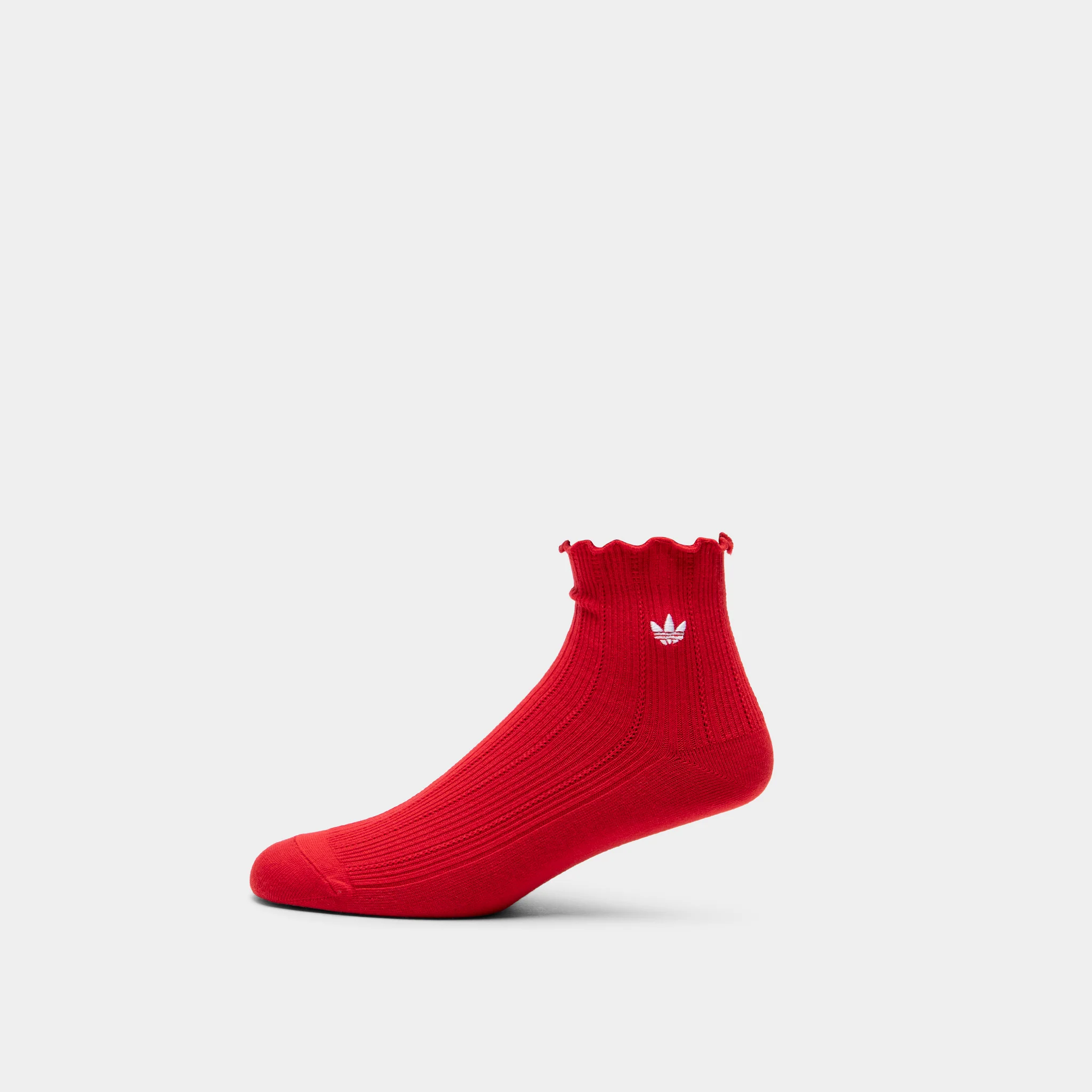 adidas Originals Ruffle Quarter Socks (3P) Better Scarlet / White - Black - Image 3