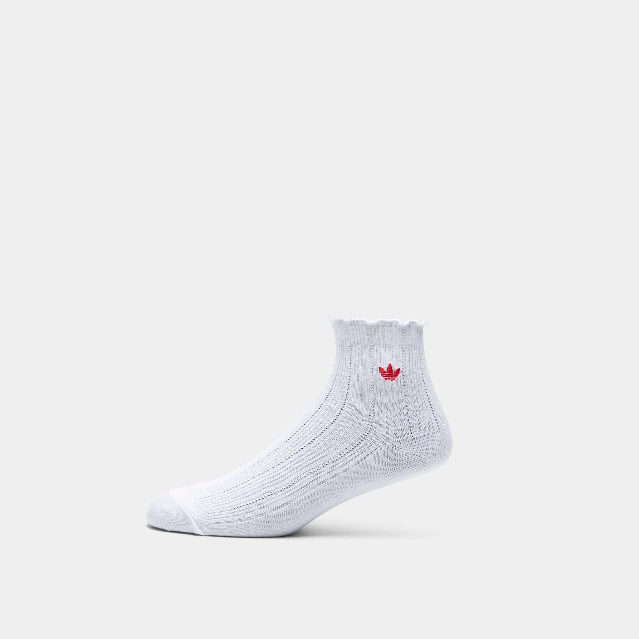 adidas Originals Ruffle Quarter Socks (3P) Better Scarlet / White - Black - Image 4