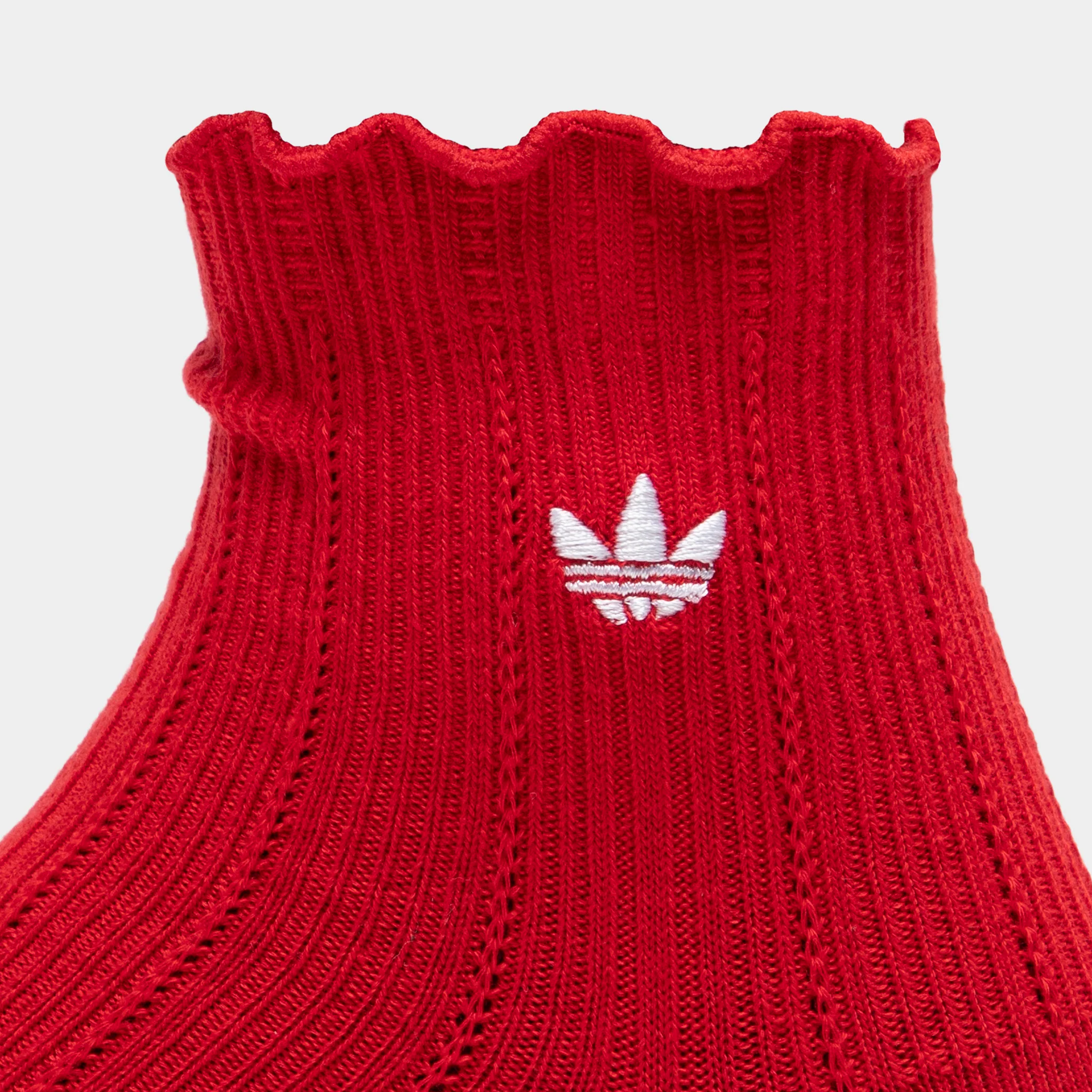 adidas Originals Ruffle Quarter Socks (3P) Better Scarlet / White - Black - Image 6