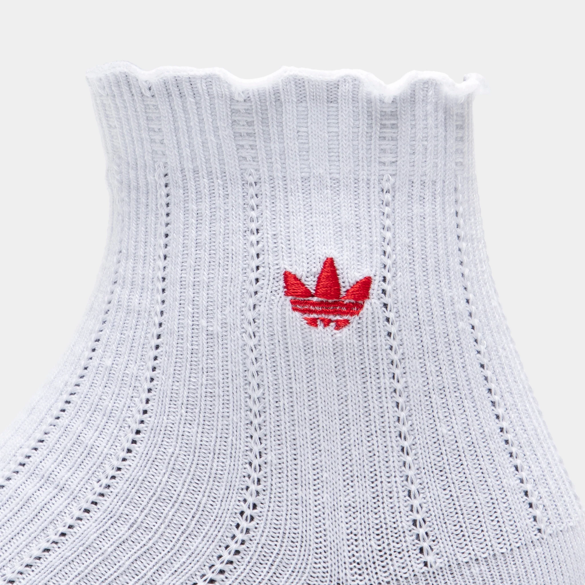 adidas Originals Ruffle Quarter Socks (3P) Better Scarlet / White - Black - Image 7