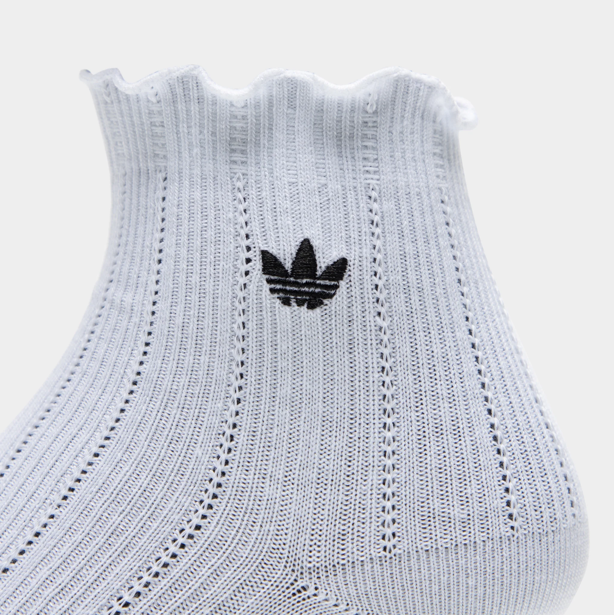 adidas Originals Ruffle Quarter Socks (3 Pair) / White - Image 4