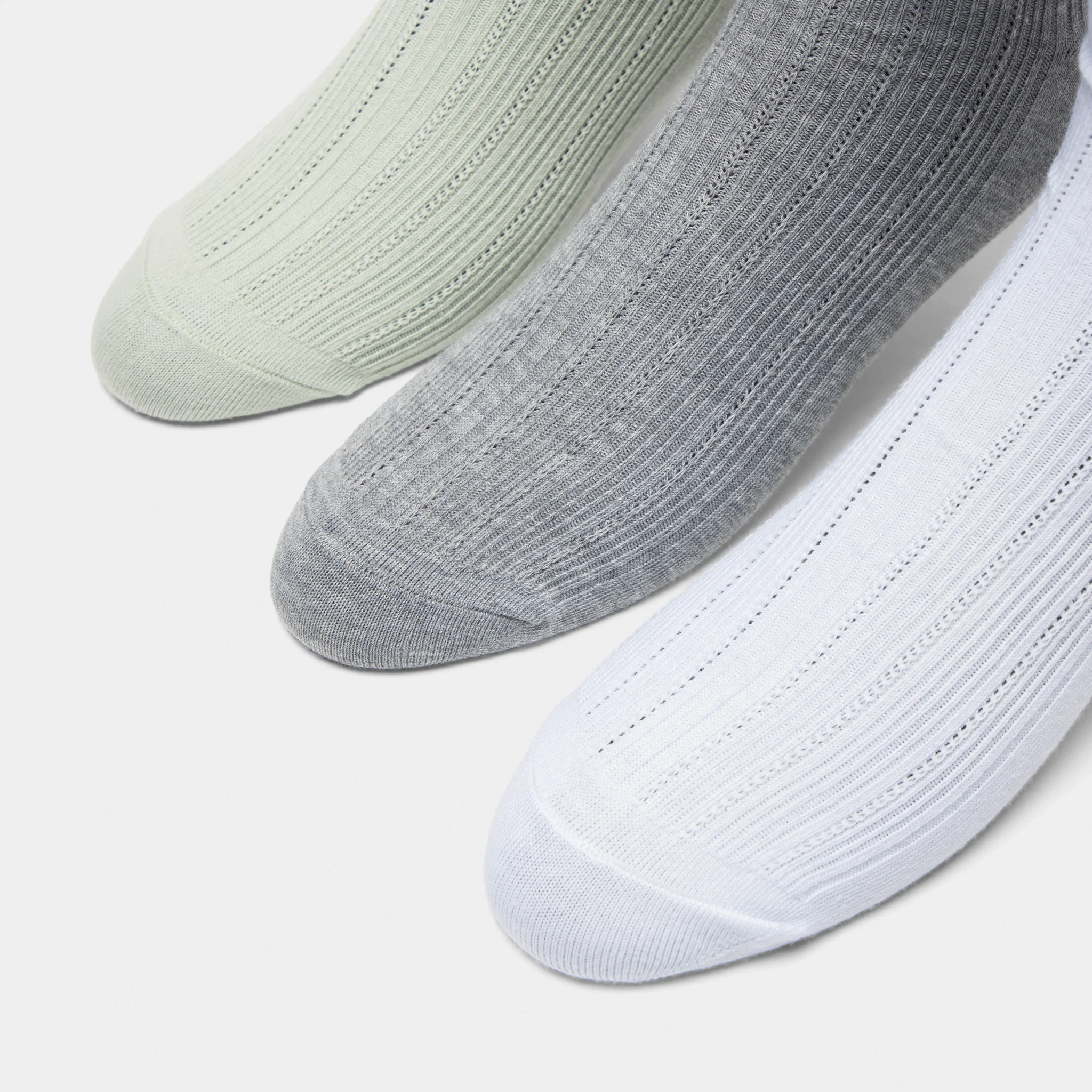 adidas Originals Ruffle Quarter Socks (3P) Grey/White-Green - Image 9