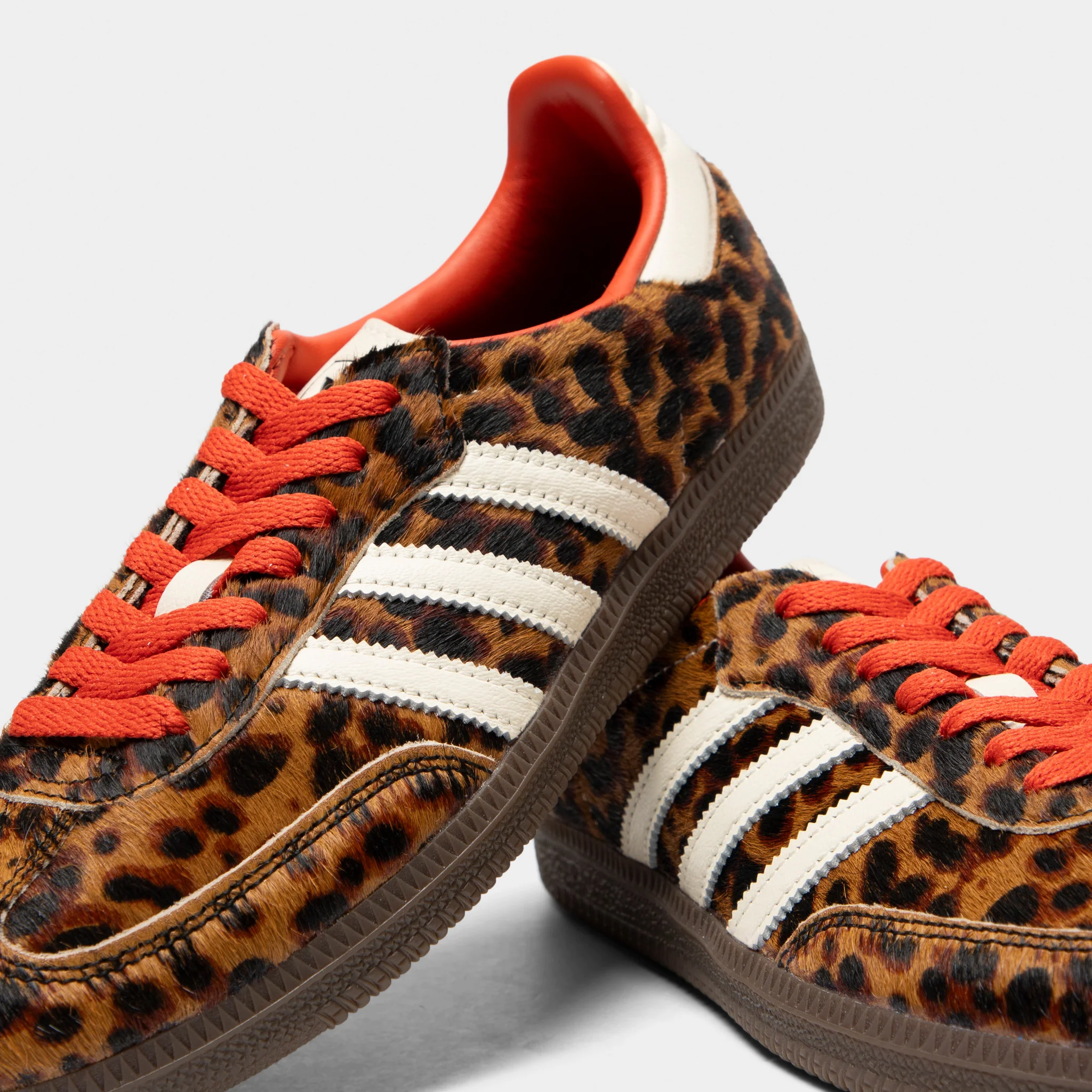 adidas Originals Women's Samba OG Leopard Core Black / Preloved Red - Cream White - Image 3