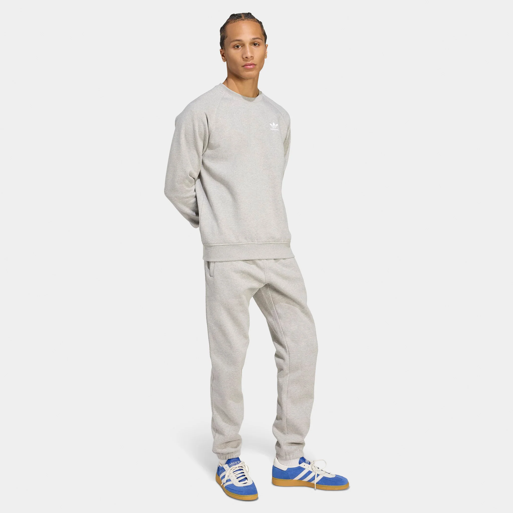adidas Trefoil Essentials Pants Medium Heather Grey / White - Image 5