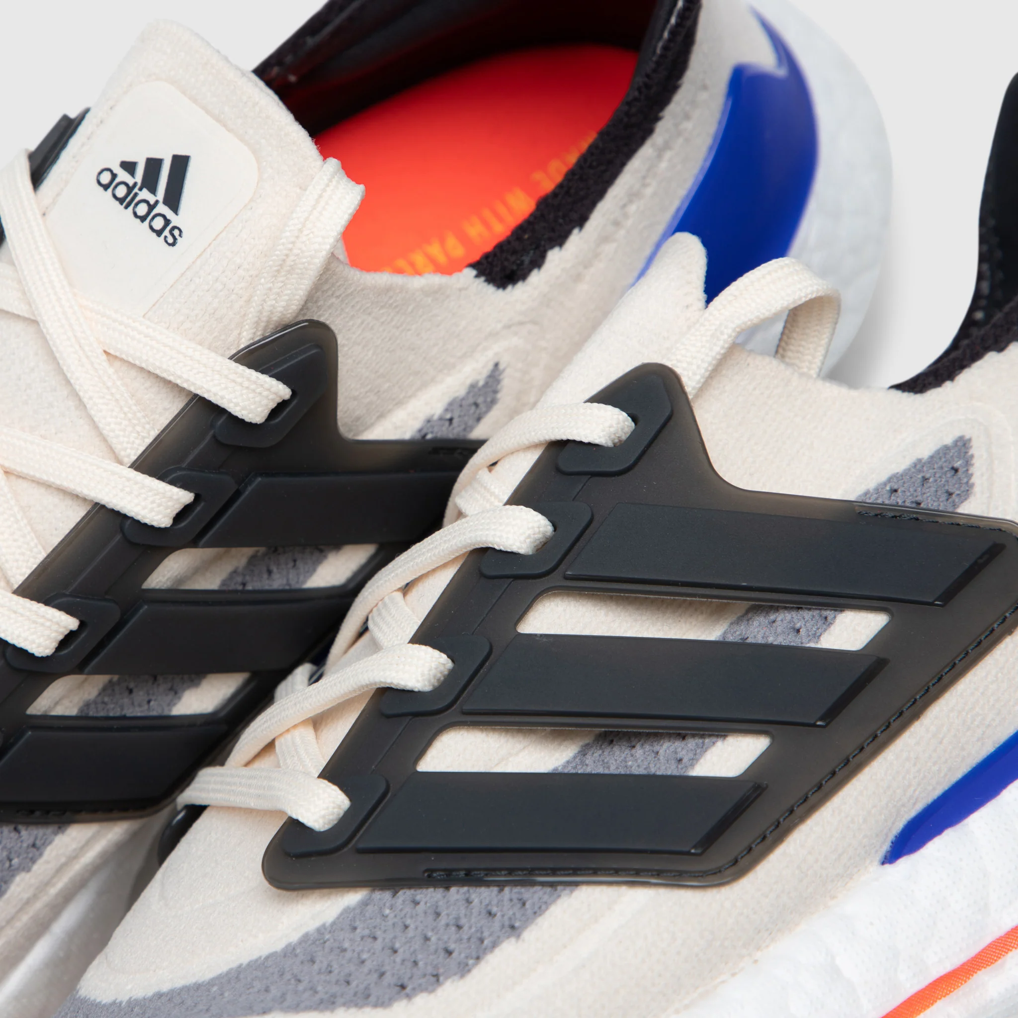 adidas Ultraboost 21 White / Carbon - Solar Red - Image 3