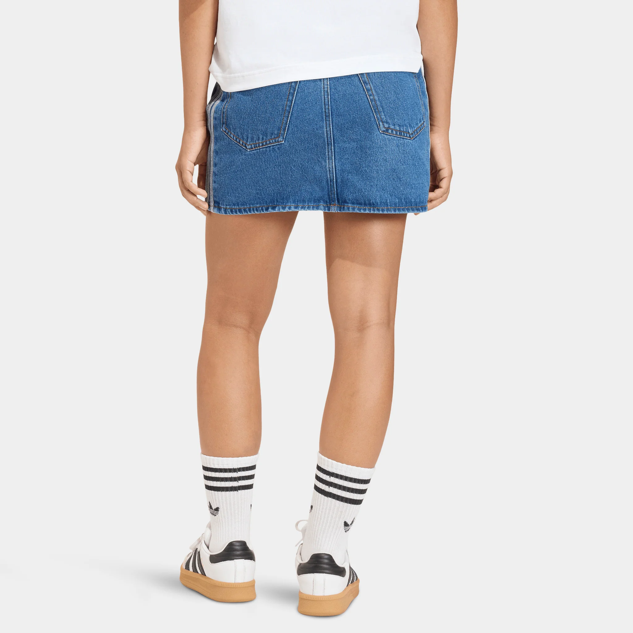adidas Women's 3 Stripes Skirt Denim Blue / Blue - Image 2