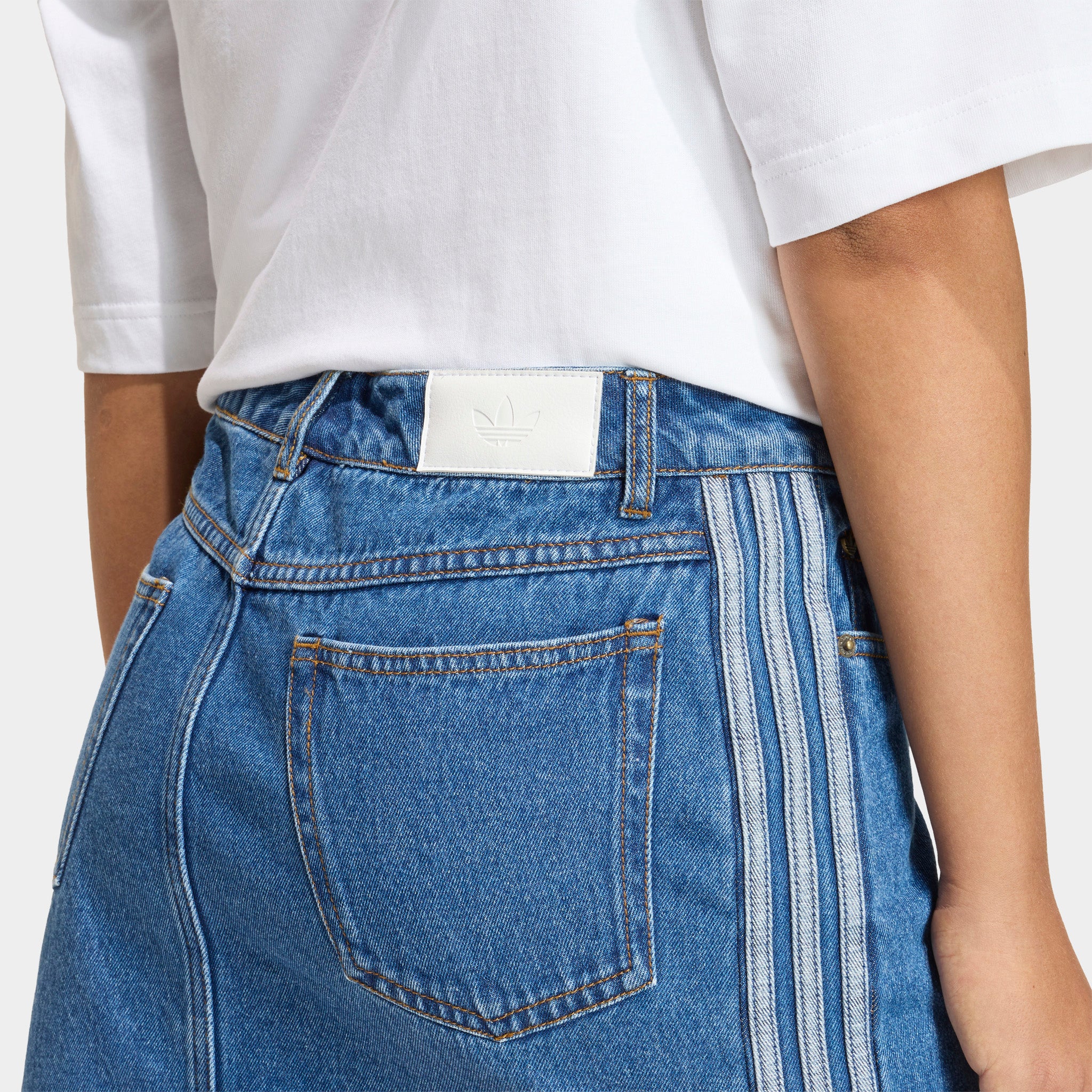 adidas Women's 3 Stripes Skirt Denim Blue / Blue - Image 4