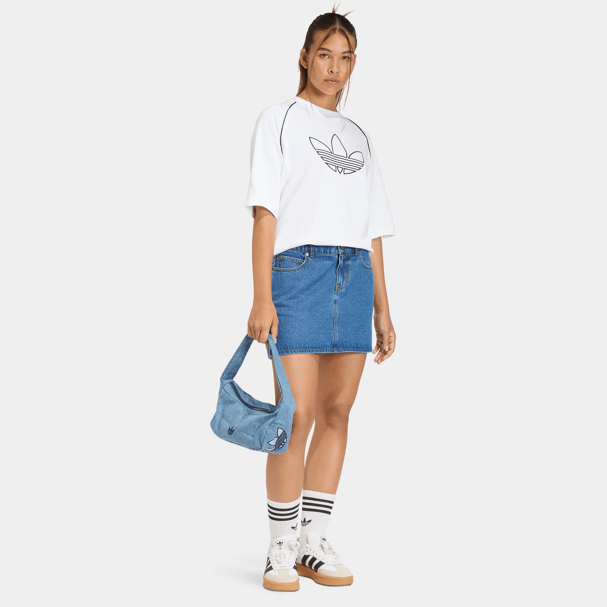 adidas Women's 3 Stripes Skirt Denim Blue / Blue - Image 5