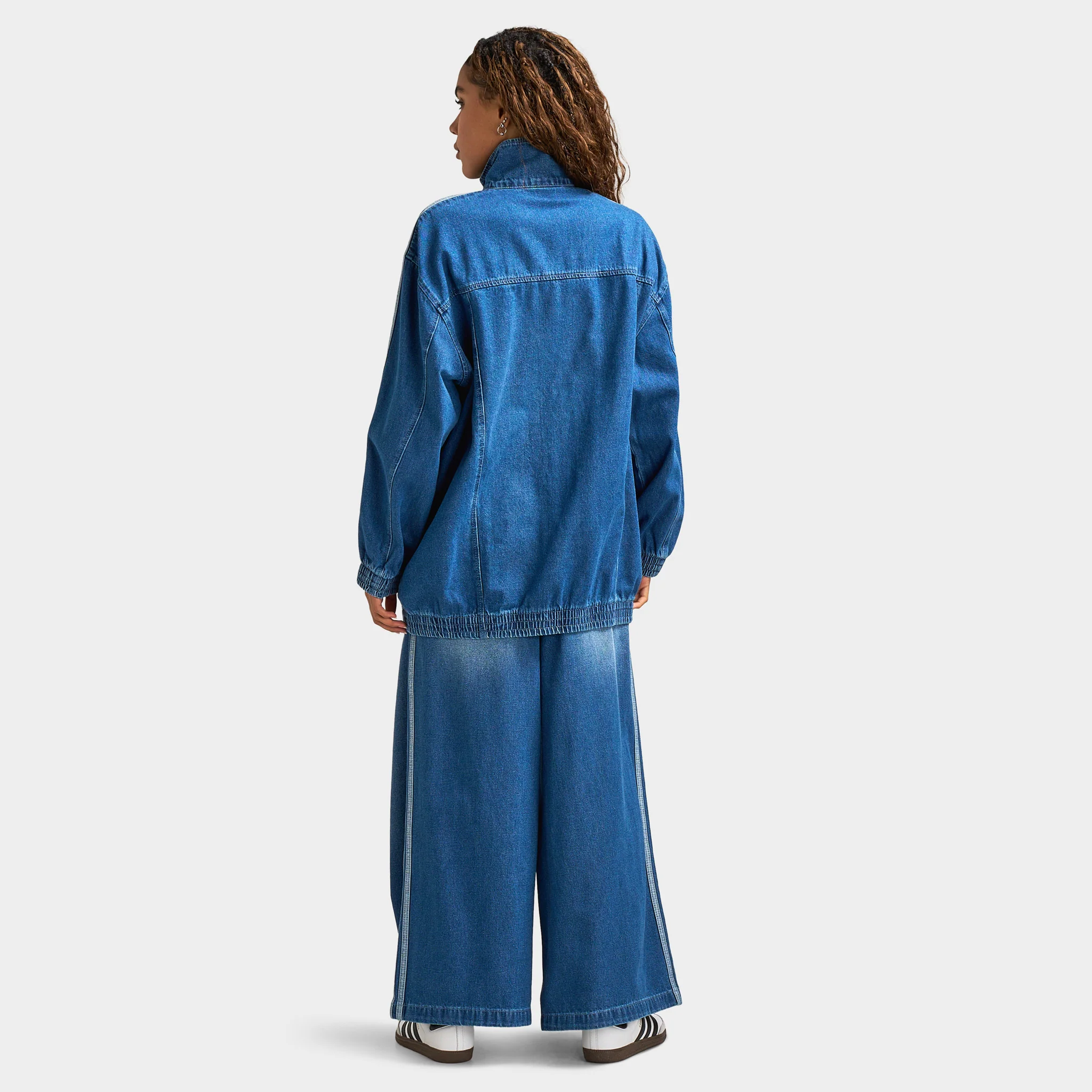 adidas Women's Adicolor Denim Adilenium Oversized Track Top / Indigo Denim - Image 5