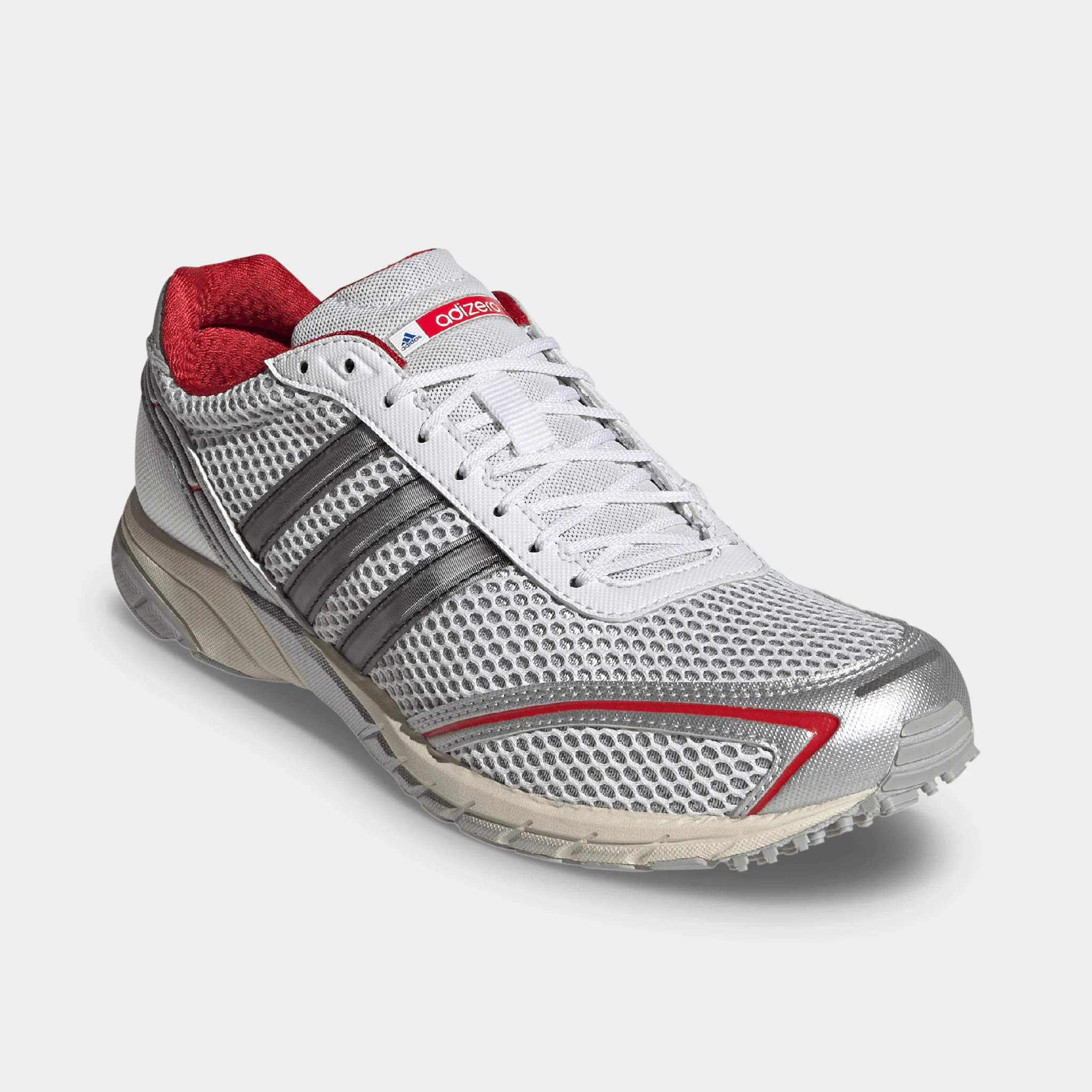 adidas Women's Adizero Adios OG Silver Metallic / Black - Better Scarlet - Image 2