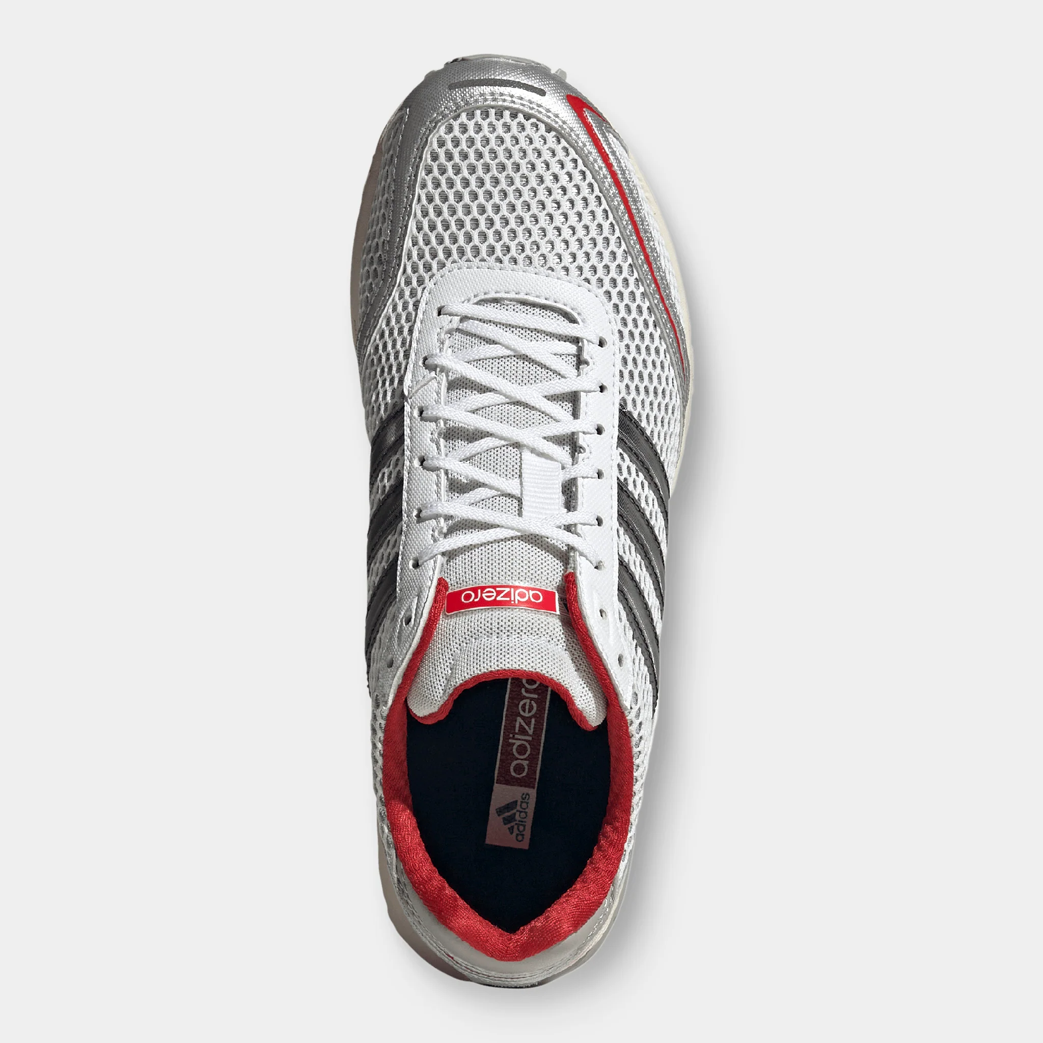 adidas Women's Adizero Adios OG Silver Metallic / Black - Better Scarlet - Image 3