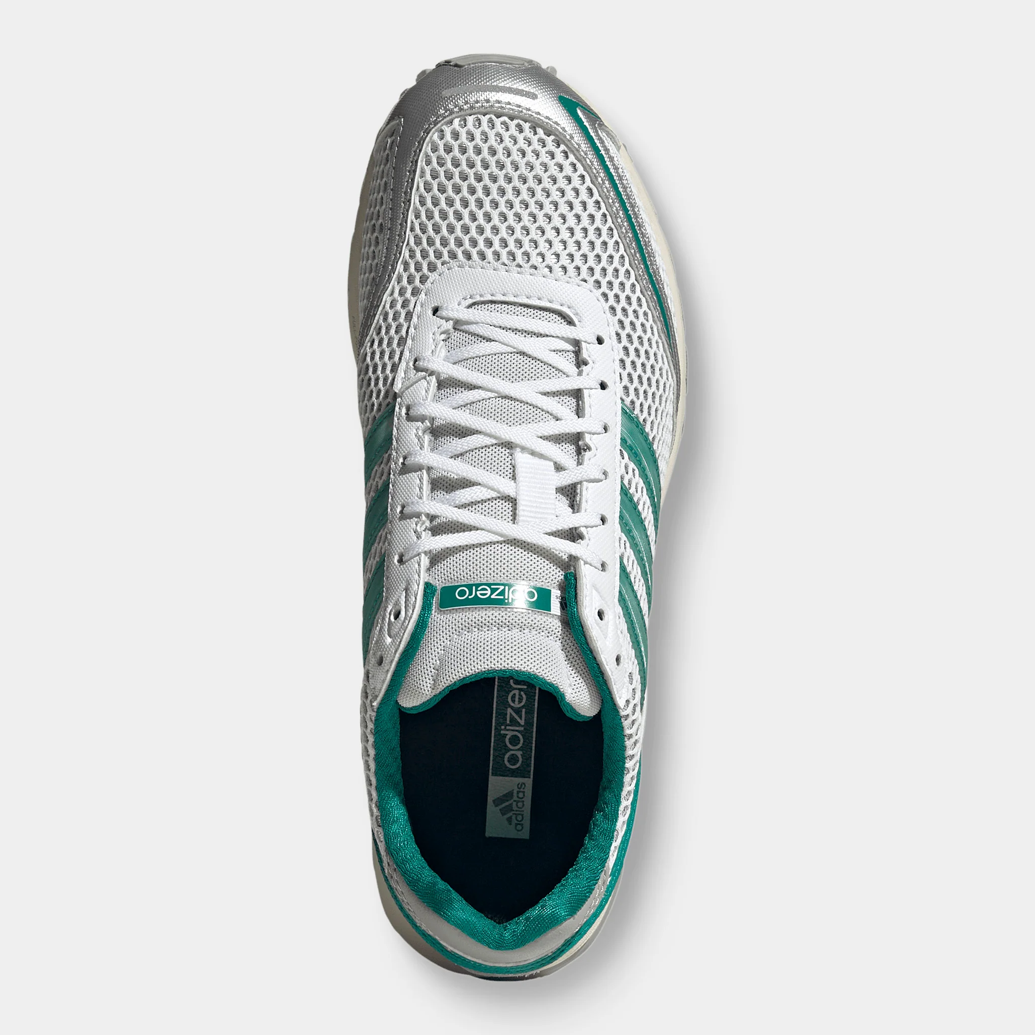 adidas Women's Adizero Adios OG Silver Metallic / Black - Power Green - Image 3