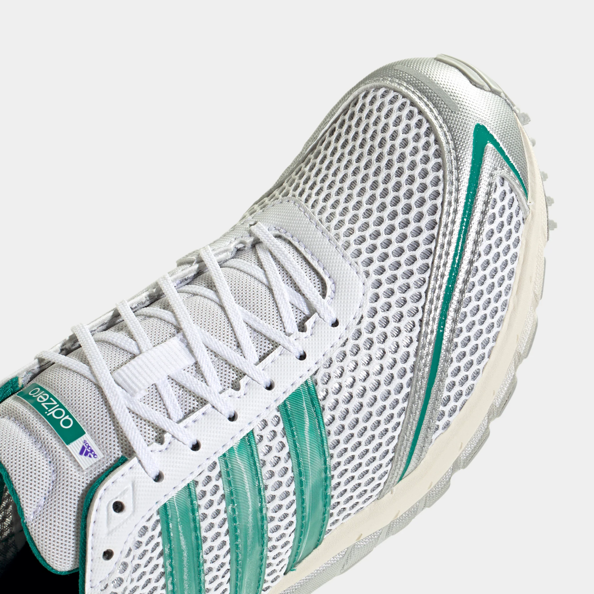 adidas Women's Adizero Adios OG Silver Metallic / Black - Power Green - Image 4