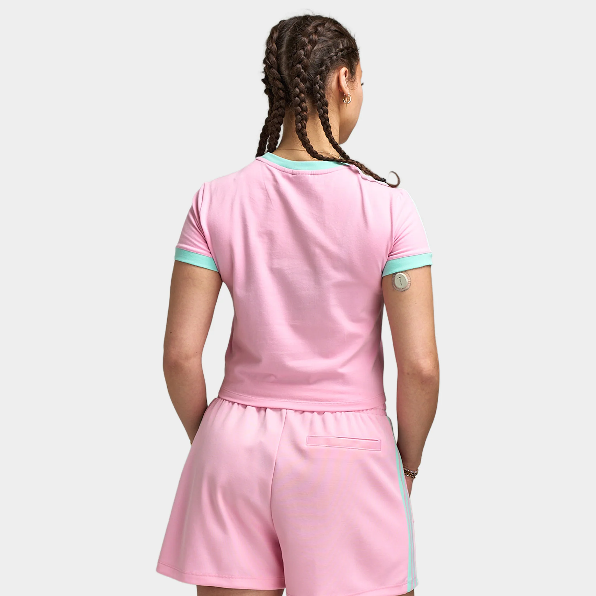 Adidas Women's Baby Tee Tru Pink / Clear Mint - Image 2