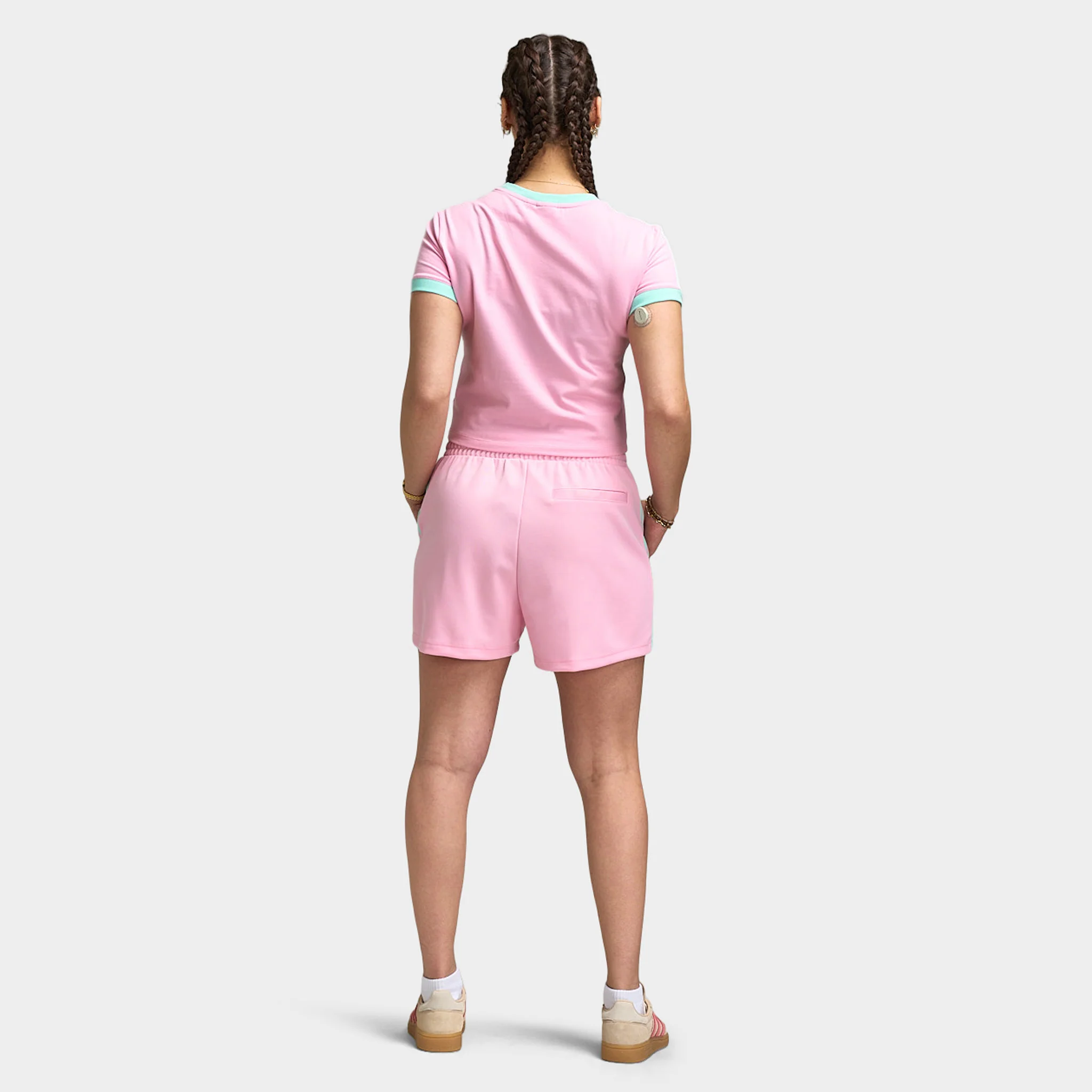 Adidas Women's Baby Tee Tru Pink / Clear Mint - Image 6