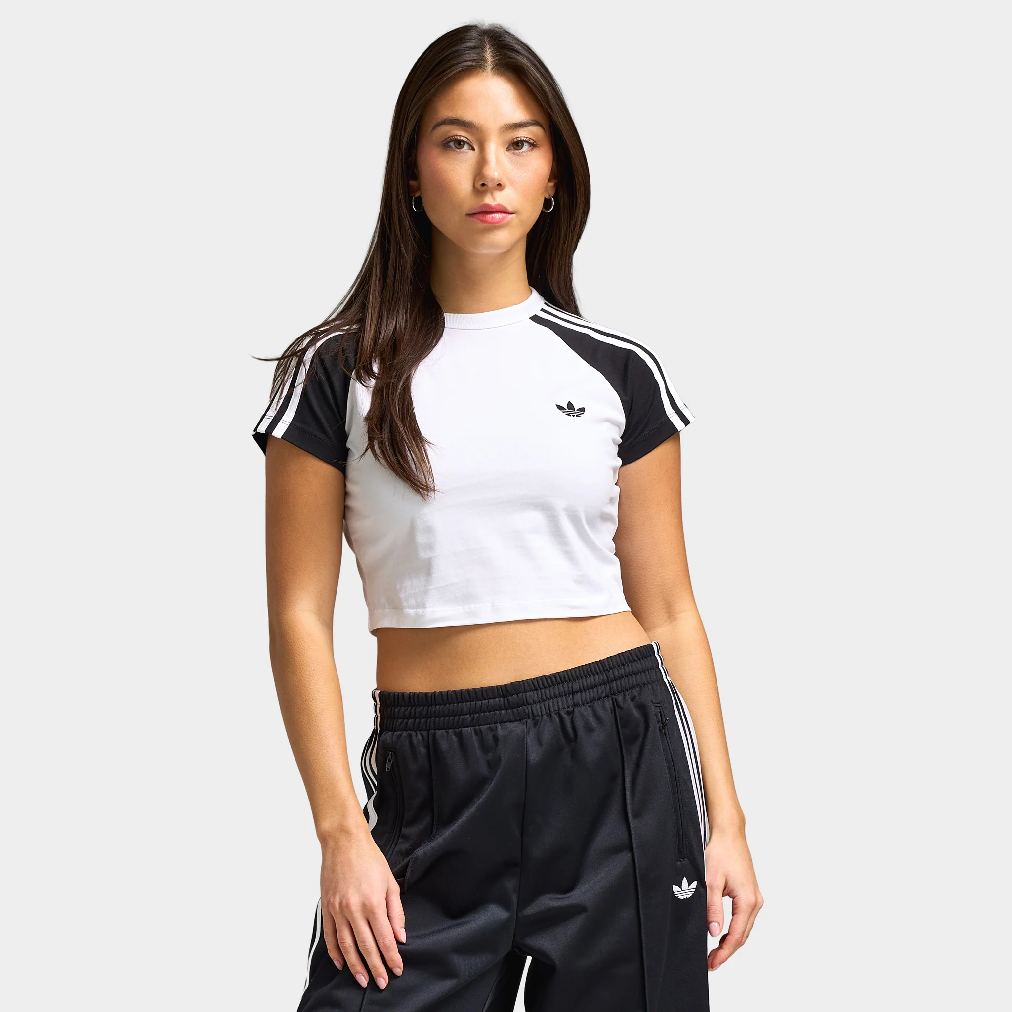 adidas Women's Baby Tee White / Black - White - Image 3