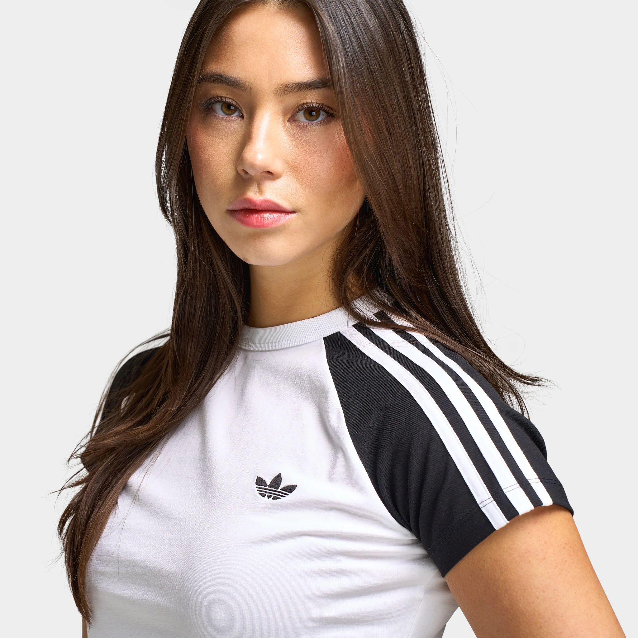 adidas Women's Baby Tee White / Black - White - Image 5