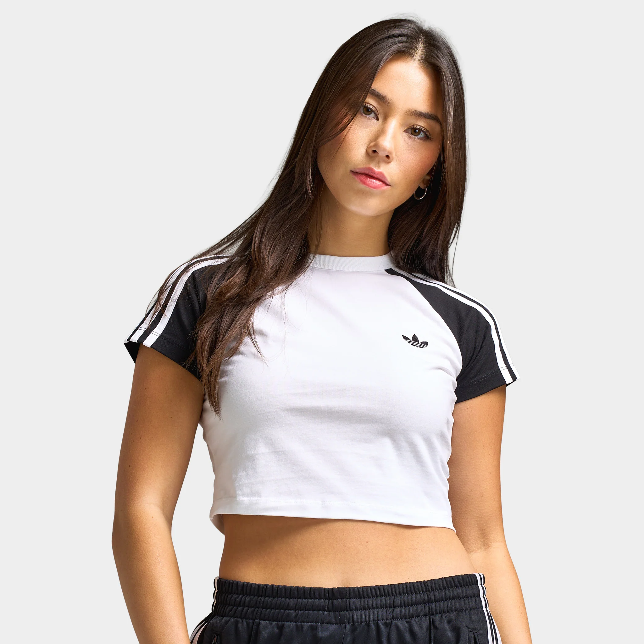 adidas Women's Baby Tee White / Black - White - Image 6