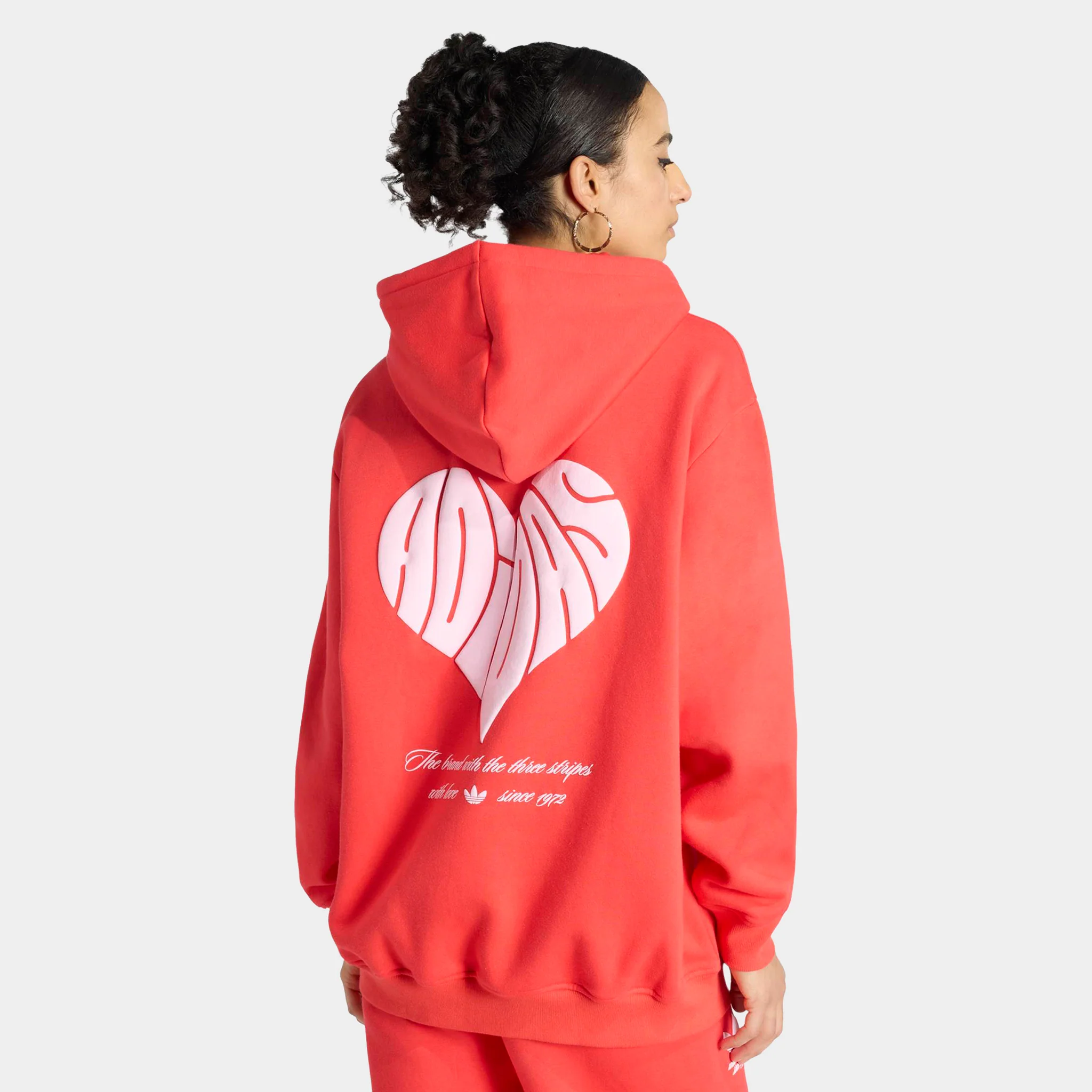 adidas Women's Bubble Heart Hoodie / Semi Lucid Red - Image 2