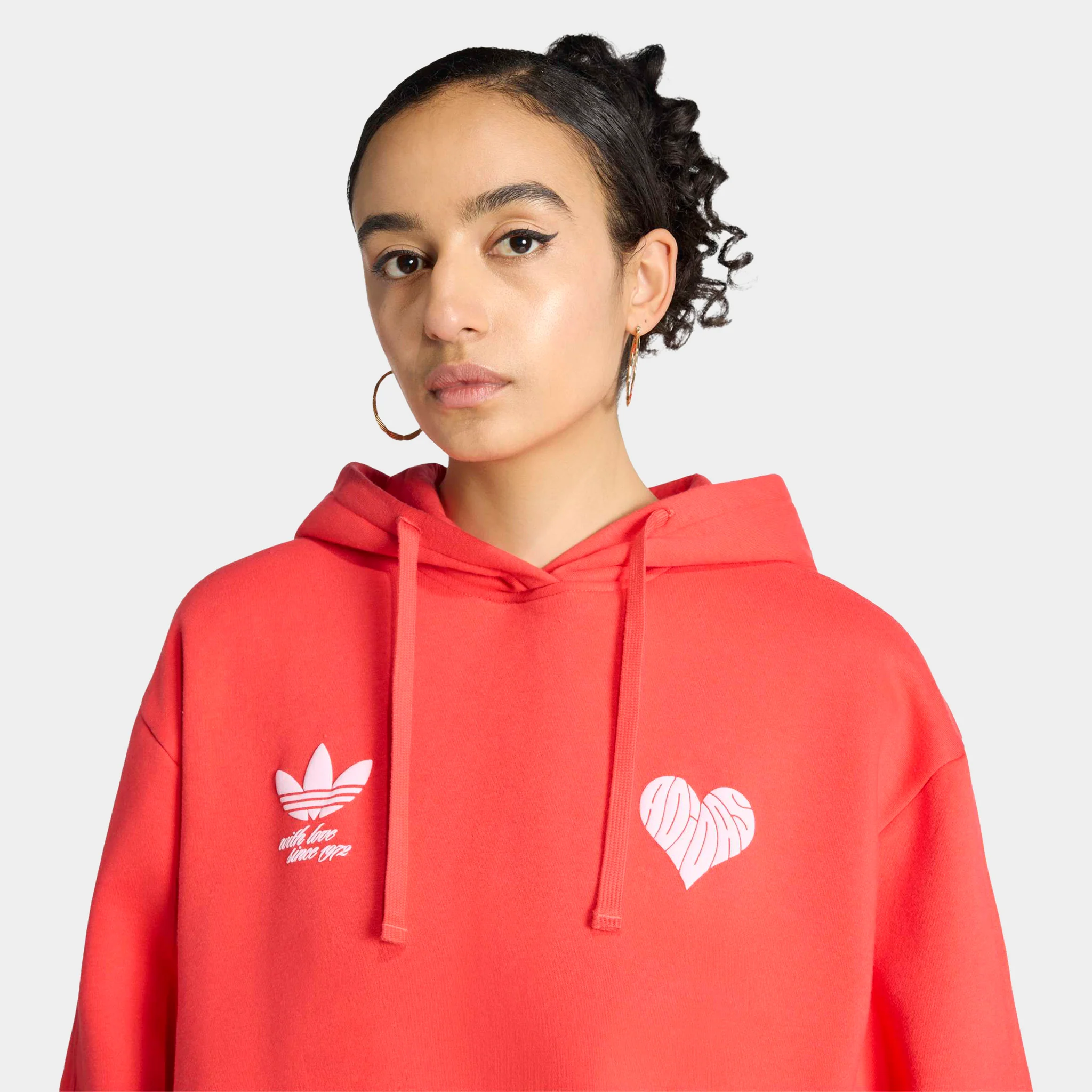 adidas Women's Bubble Heart Hoodie / Semi Lucid Red - Image 3
