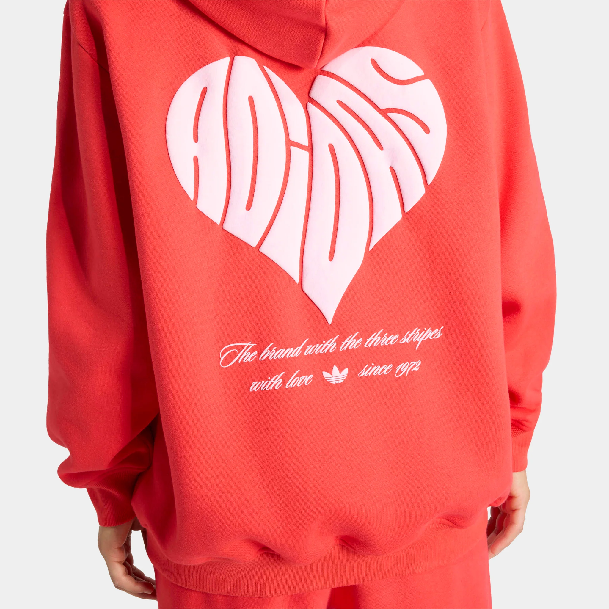 adidas Women's Bubble Heart Hoodie / Semi Lucid Red - Image 4