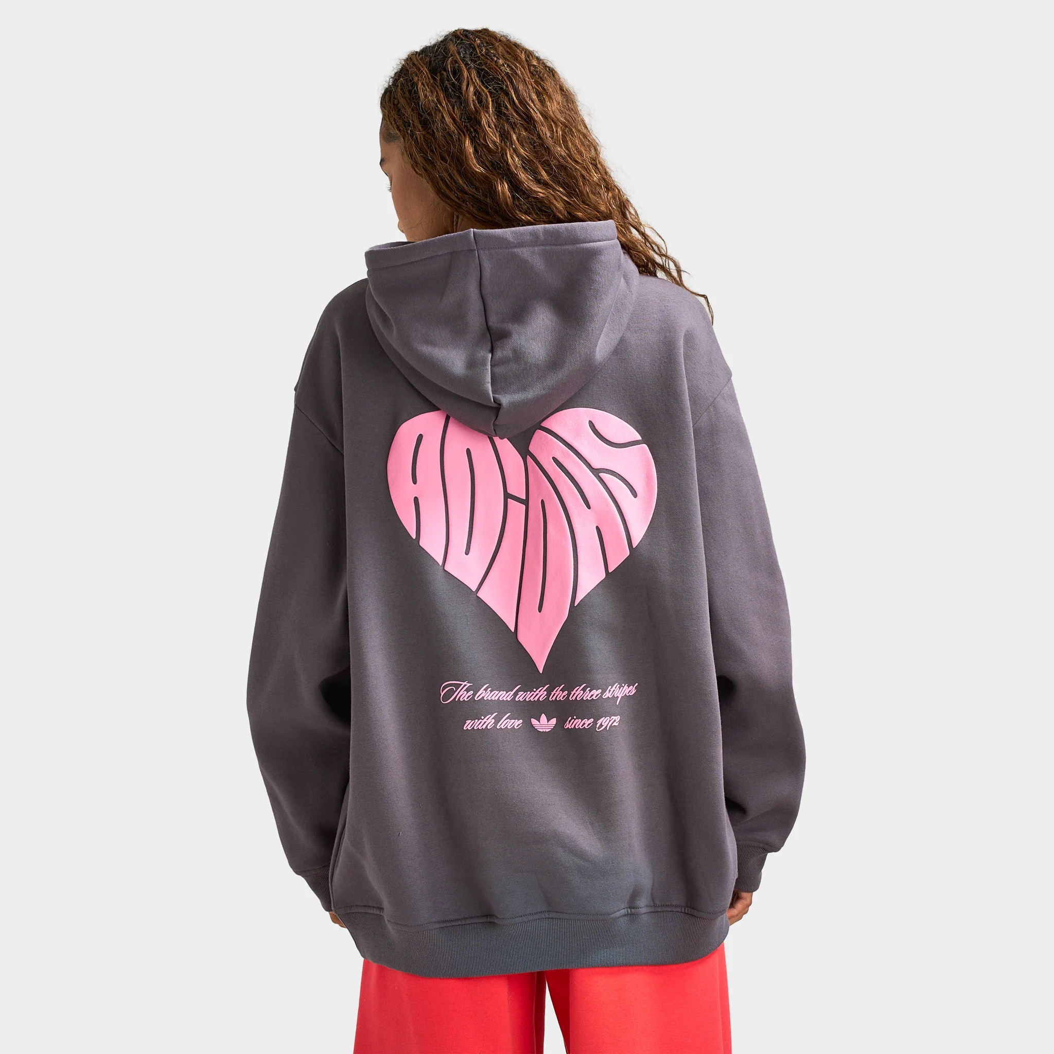 adidas Women's Bubble Heart Hoodie / Grey Fife - Image 2