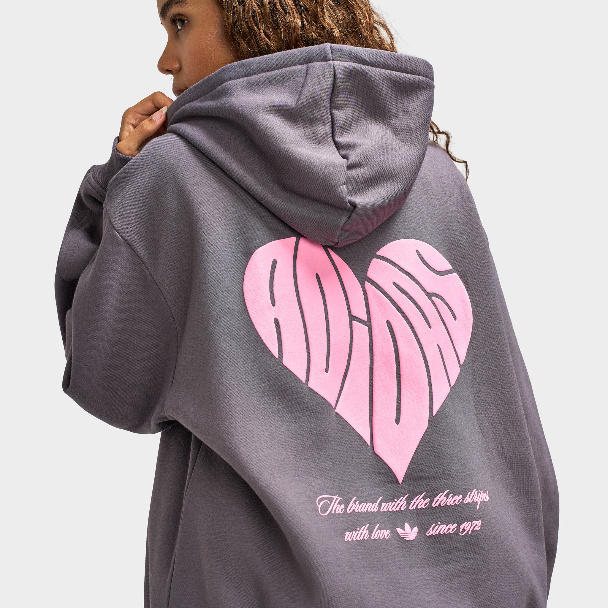 adidas Women's Bubble Heart Hoodie / Grey Fife - Image 3
