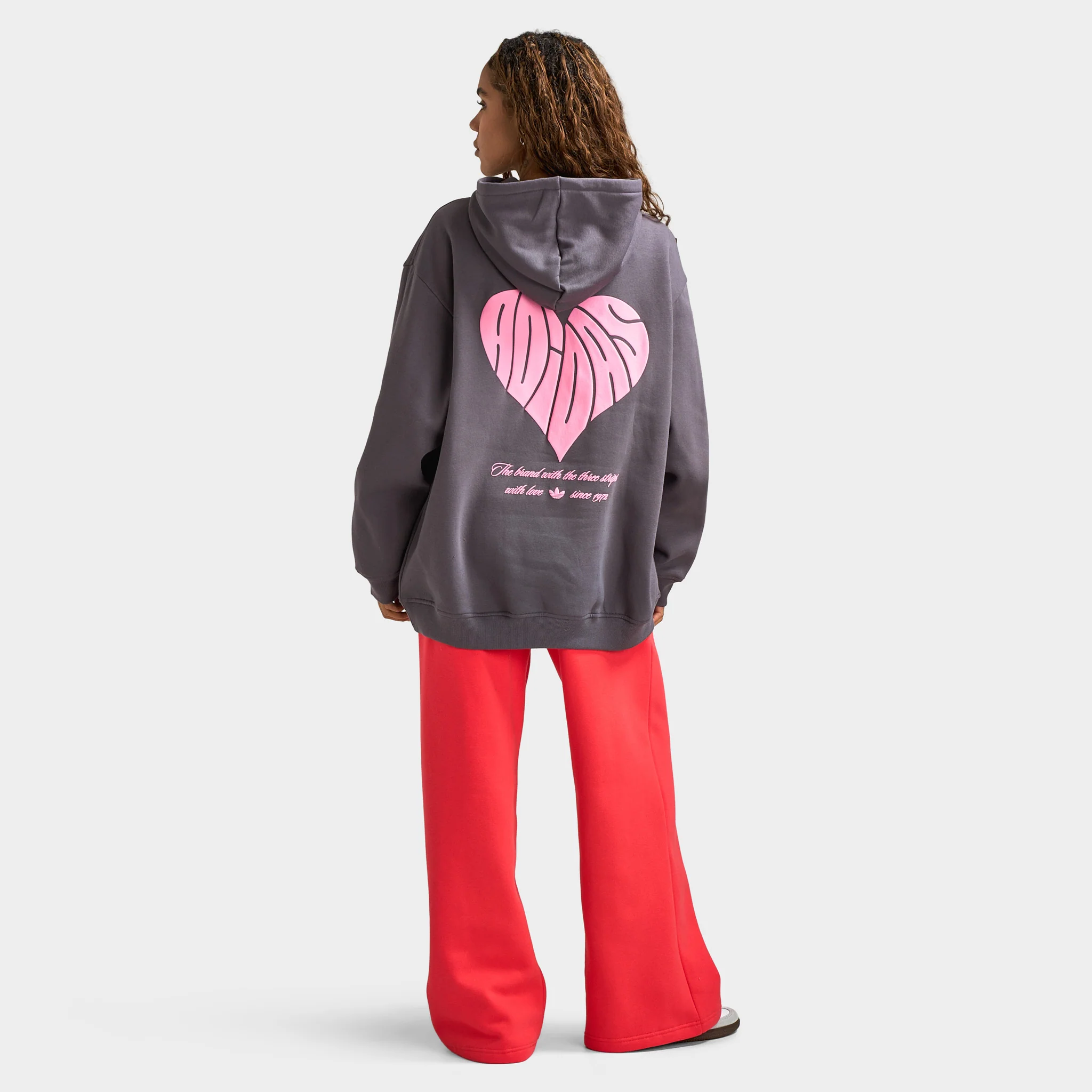 adidas Women's Bubble Heart Hoodie / Grey Fife - Image 5